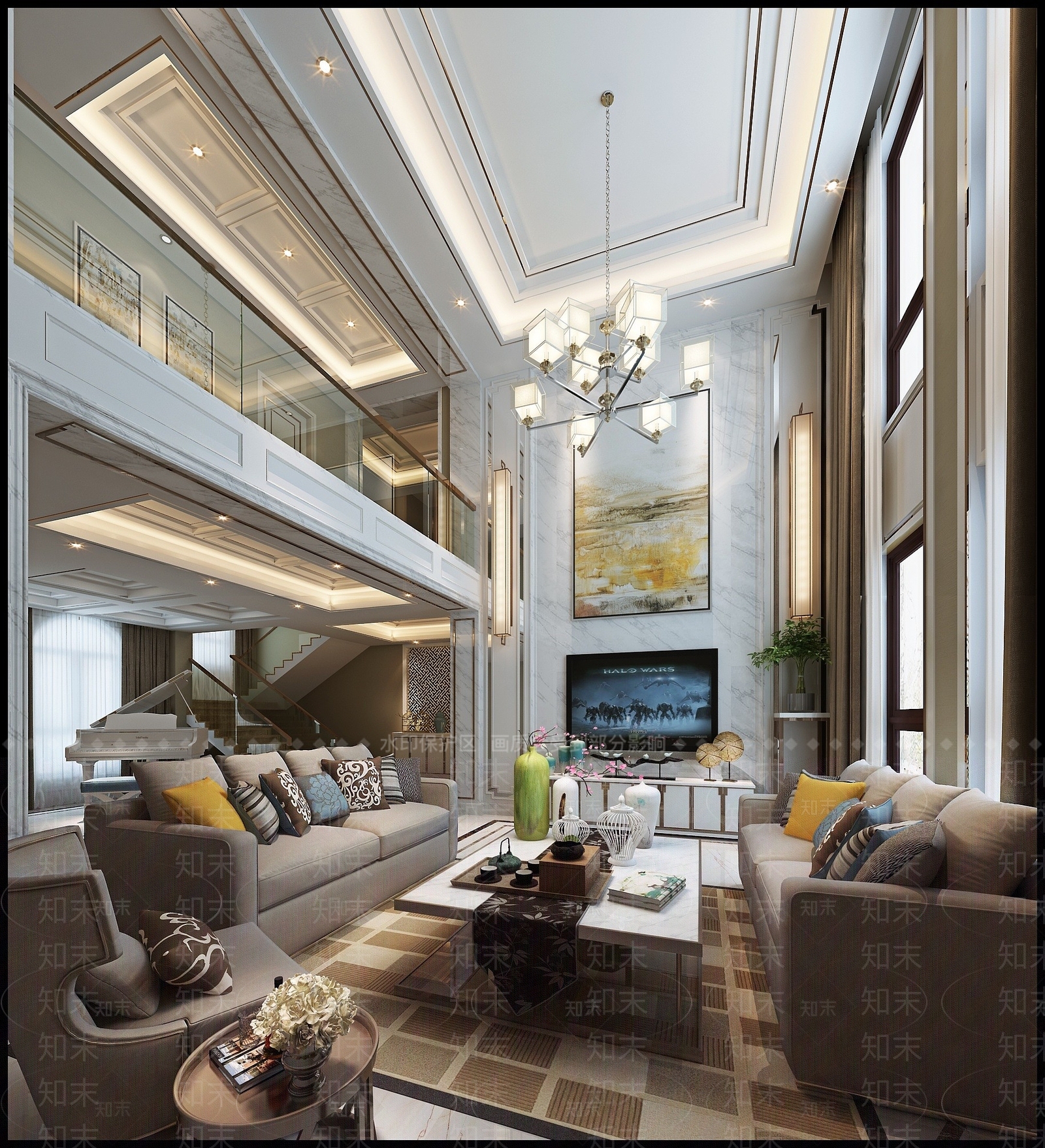 欧式古典欧式客厅3D模型下载【ID:1194389327】