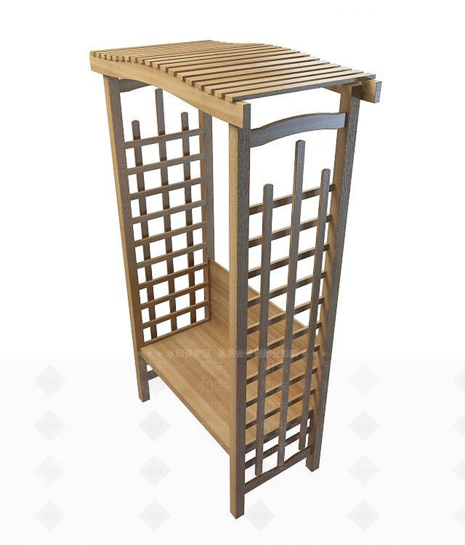 现代园林长椅3D模型下载【ID:1194390201】