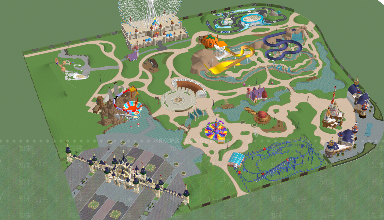 现代儿童游乐区SU模型下载【ID:1194390457】