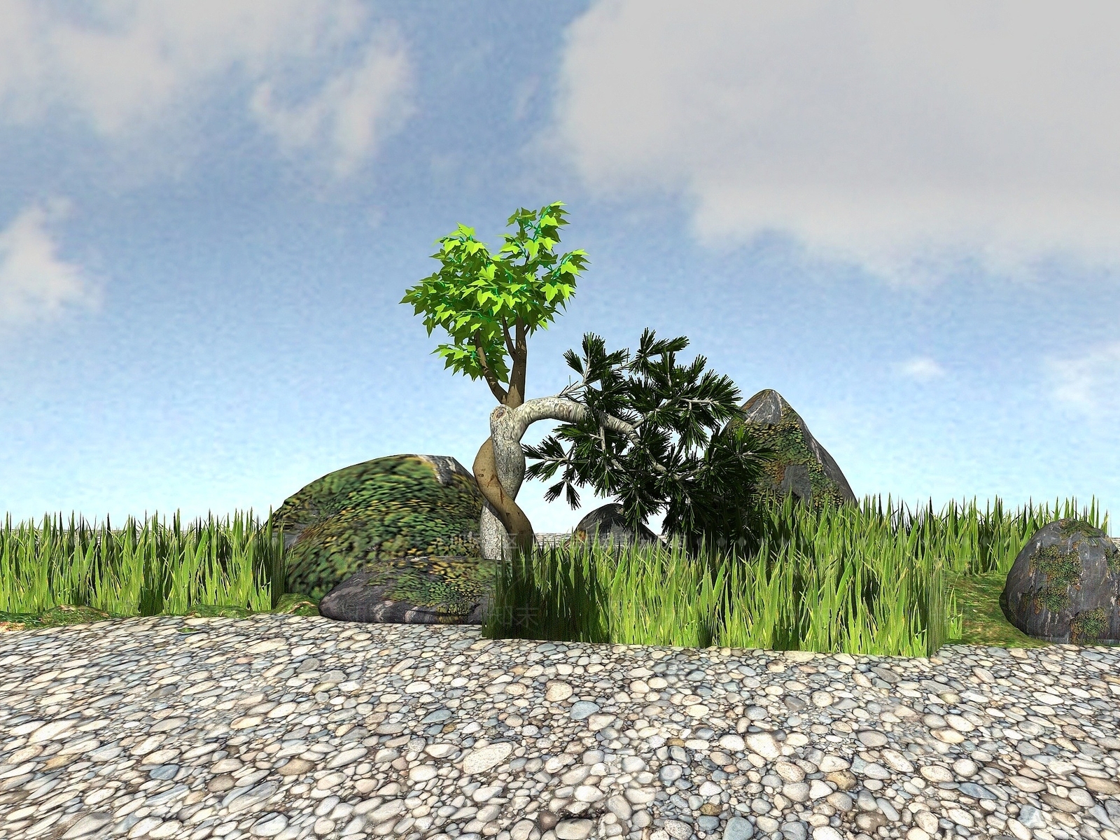 现代景观植物3D模型下载【ID:1194390431】