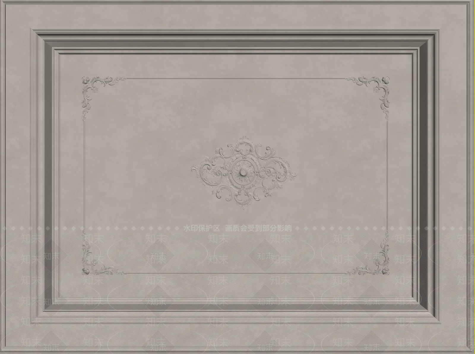 法式欧式吊顶SU模型下载【ID:1194392963】