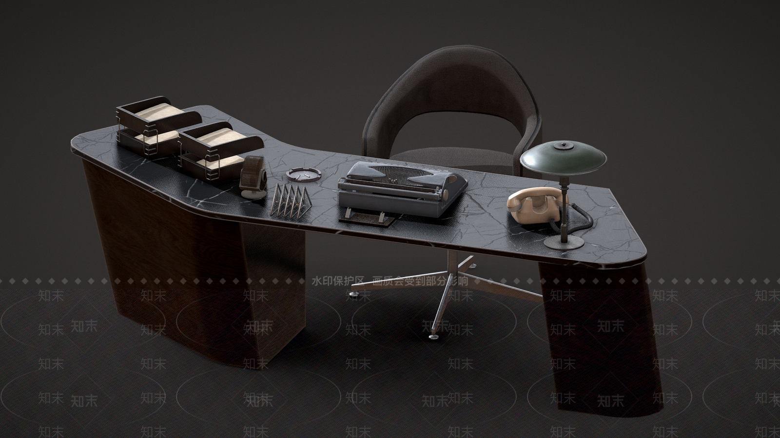 现代办公桌椅3D模型下载【ID:1194395030】