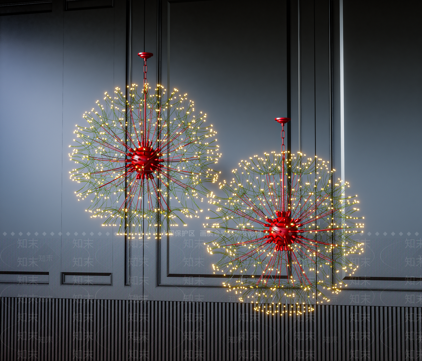 现代工业客厅吊灯3D模型下载【ID:1194396247】