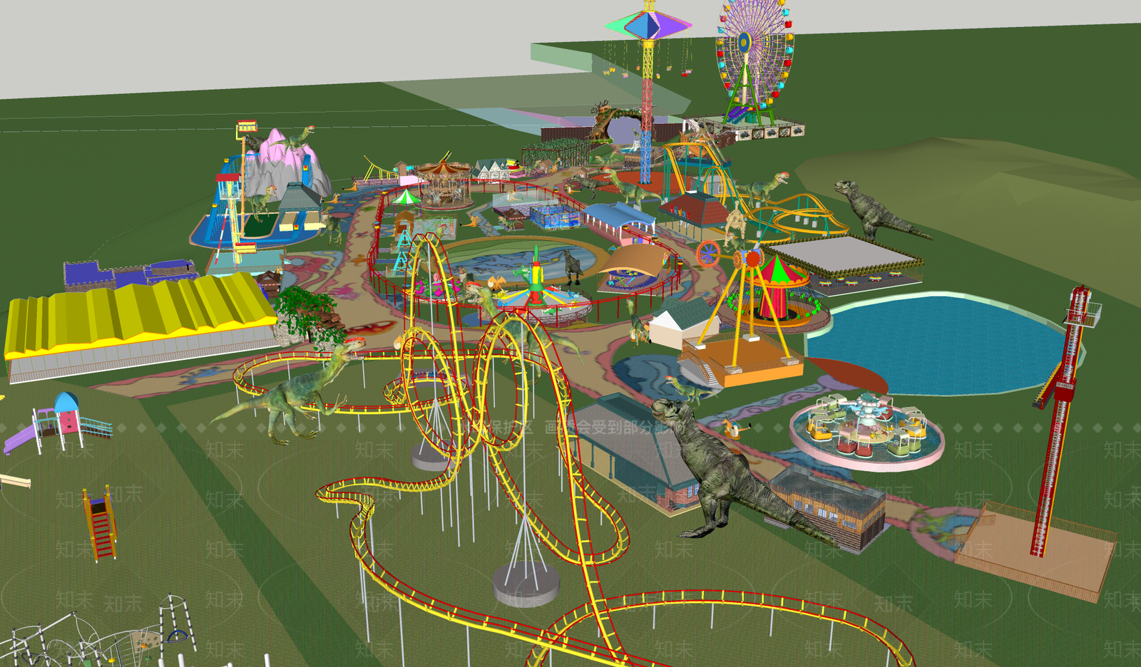 现代儿童游乐区SU模型下载【ID:1194397850】