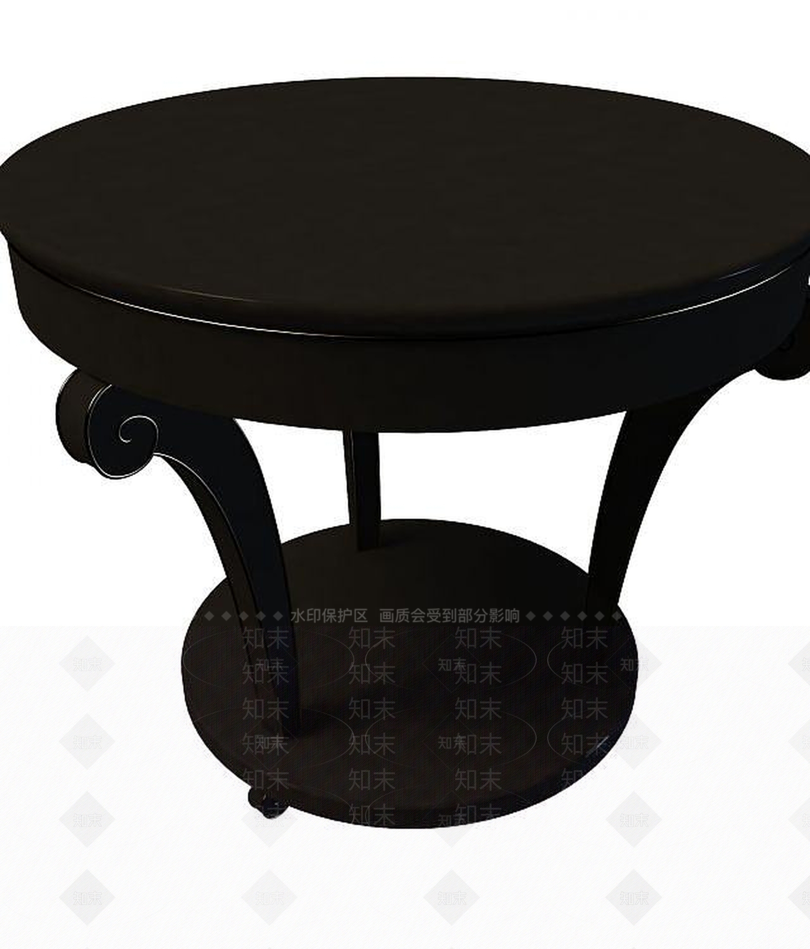 现代黑色圆几3D模型下载【ID:1194397871】