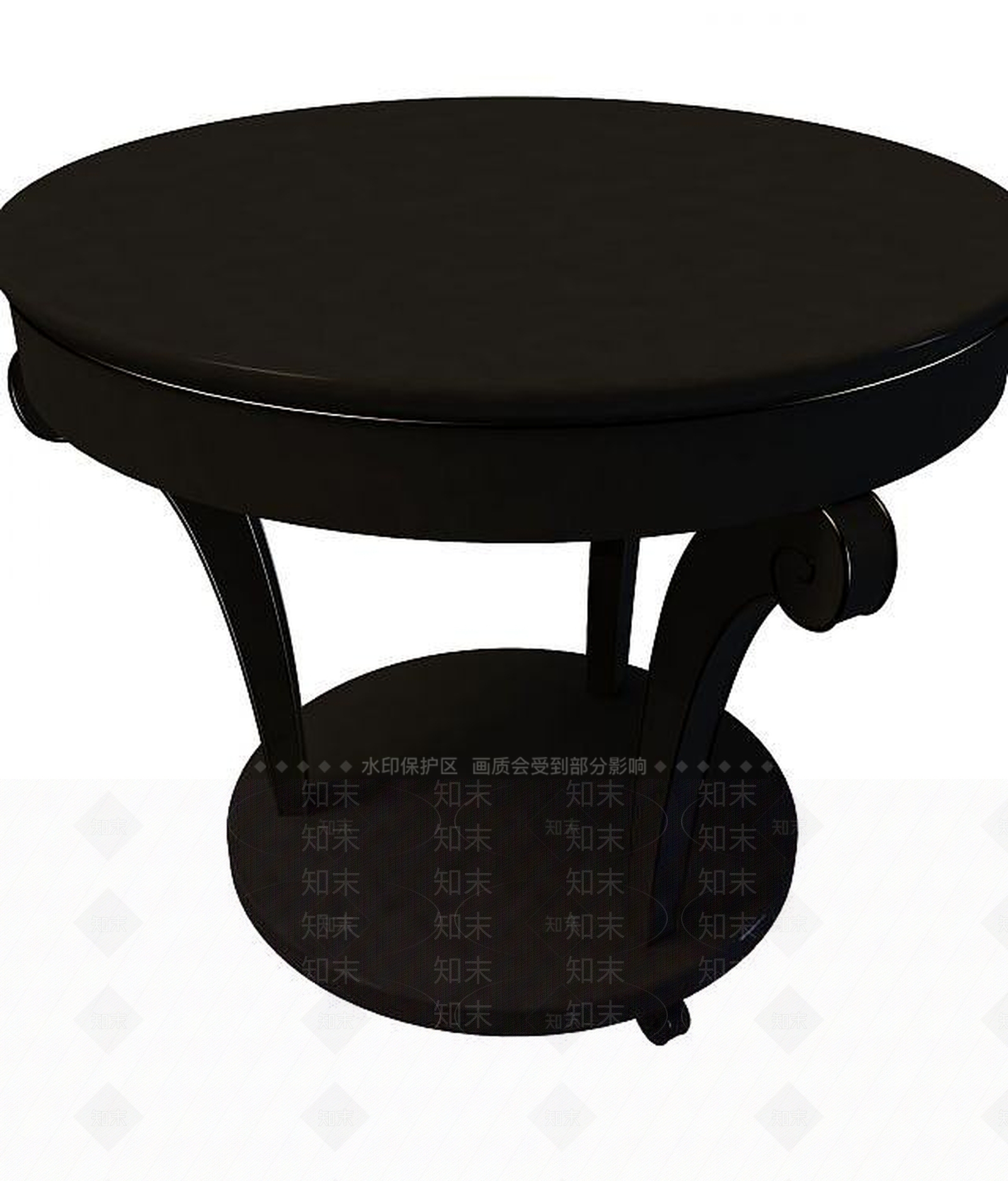 现代黑色圆几3D模型下载【ID:1194397871】