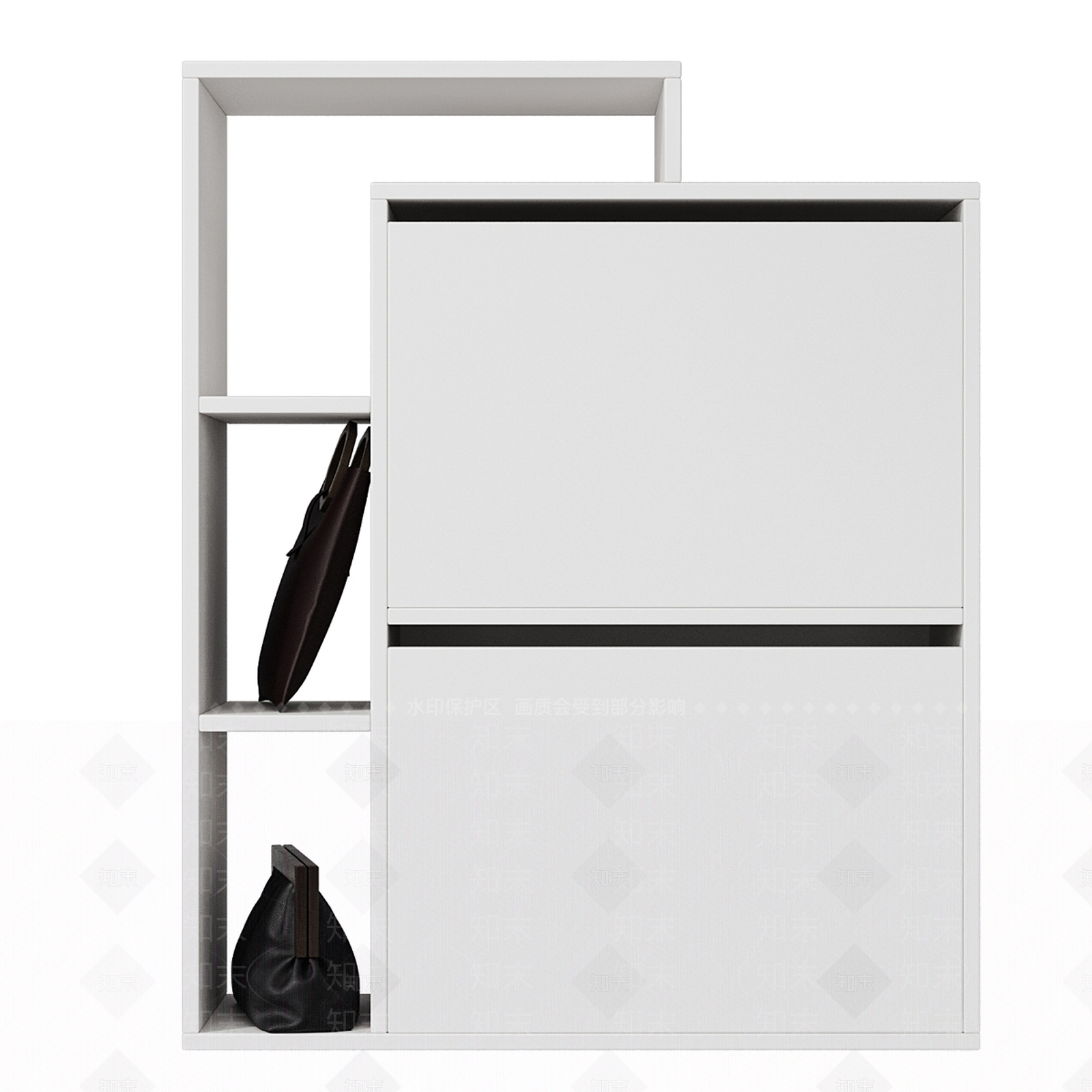 现代北欧鞋柜3D模型下载【ID:1194401660】