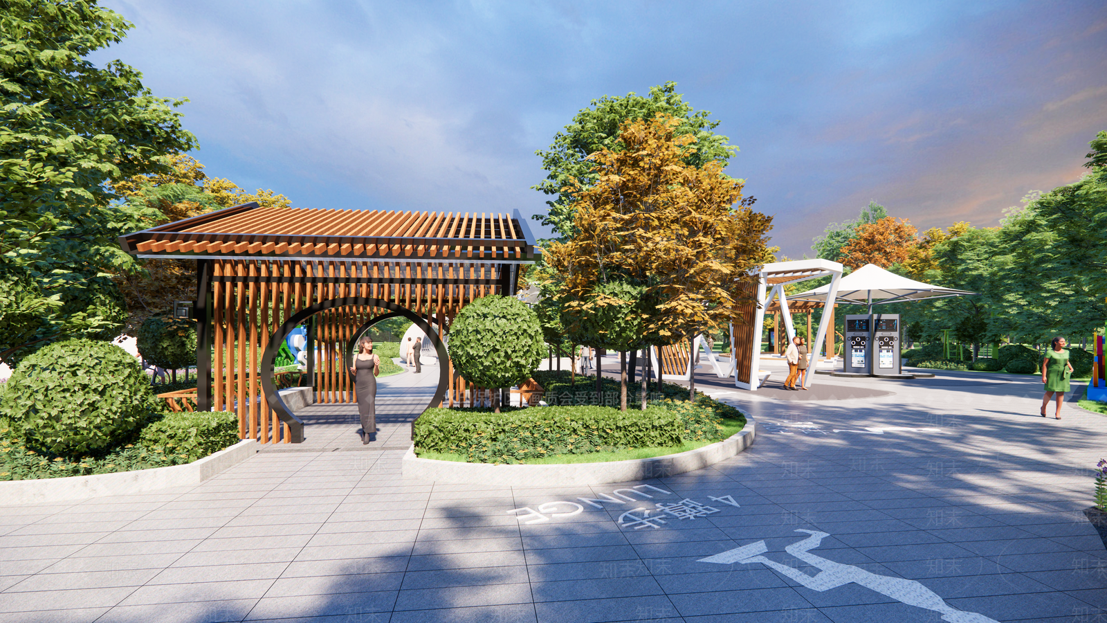 现代口袋公园SU模型下载【ID:1194403232】