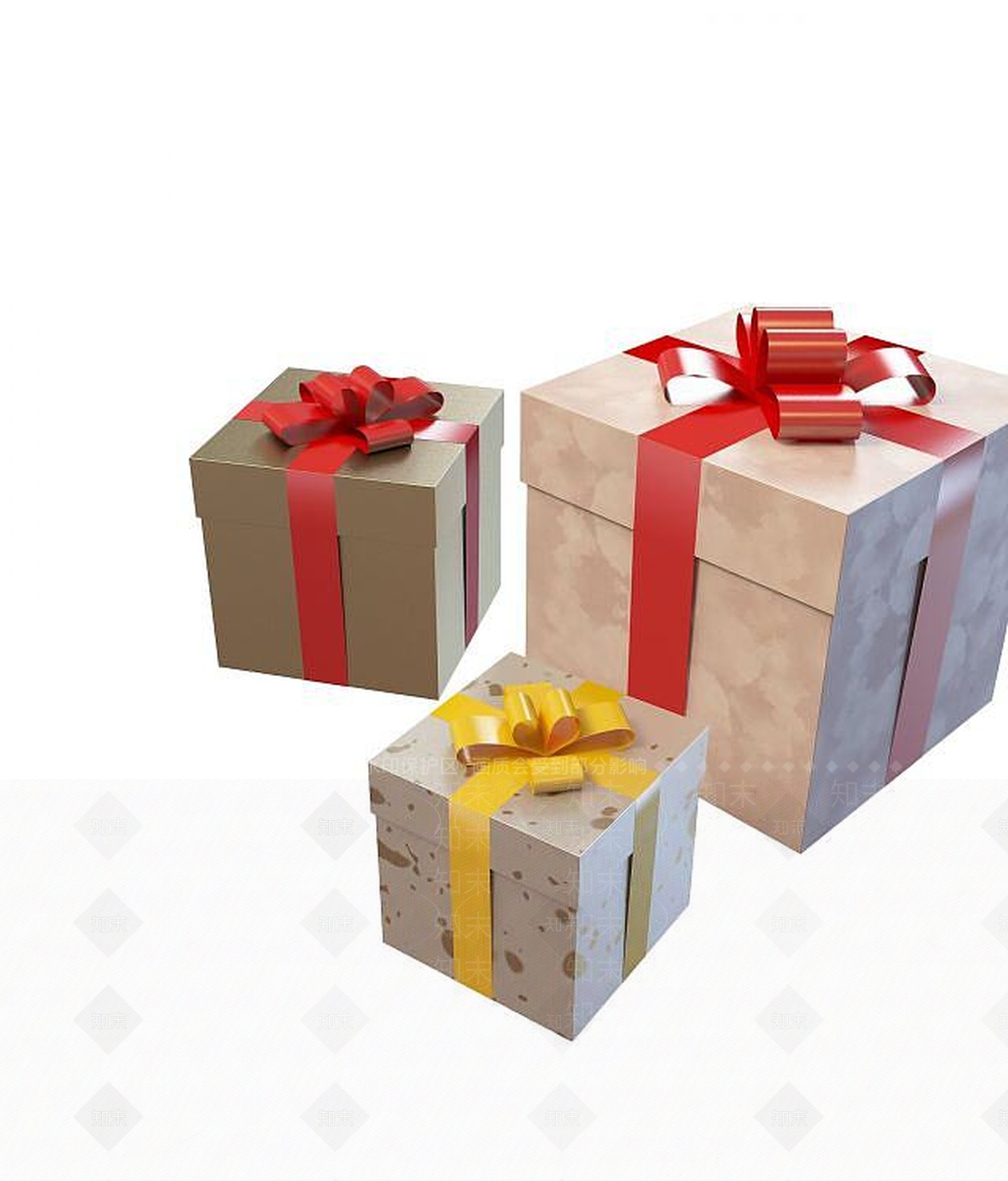 现代礼品盒3D模型下载【ID:1194405047】