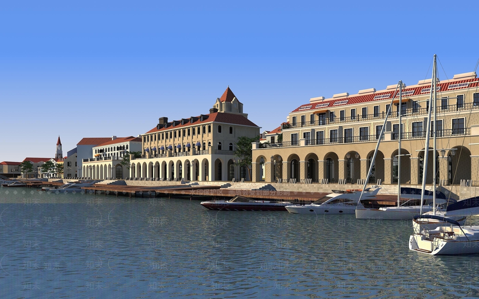 现代海景欧式商业3D模型下载【ID:1194405548】