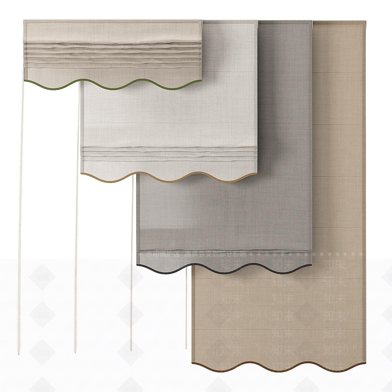 新中式欧式窗帘SU模型下载【ID:1194406278】