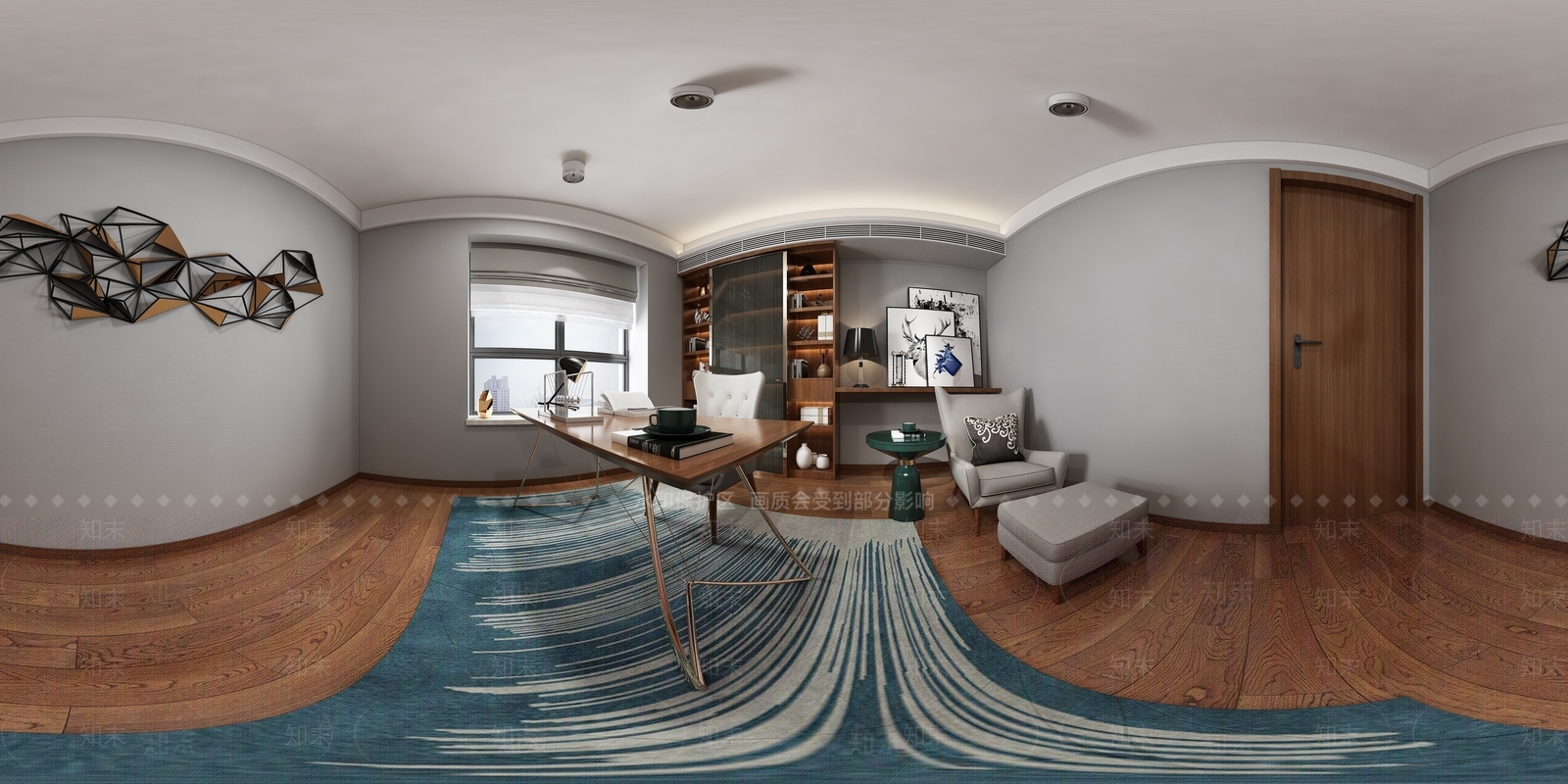 现代风格的书房3D模型下载【ID:1194406358】