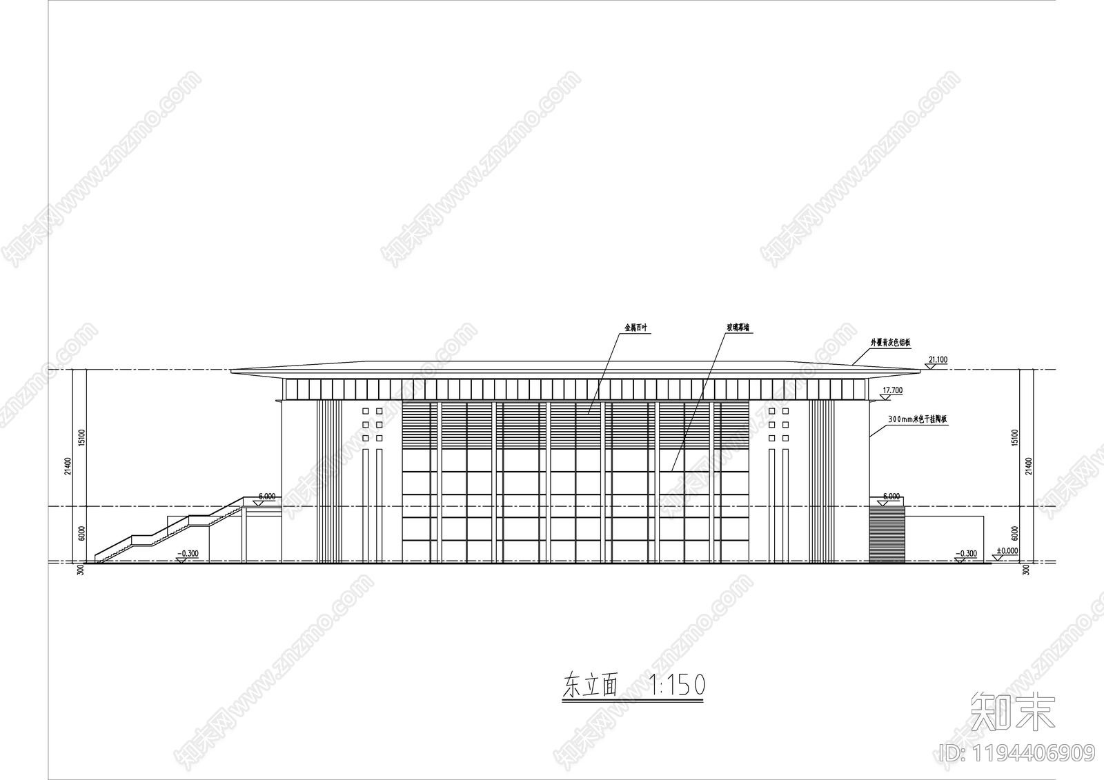 现代学校建筑cad施工图下载【ID:1194406909】