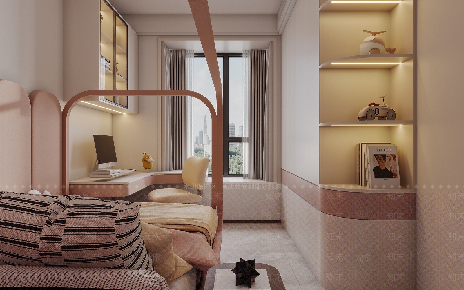 现代极简女孩房3D模型下载【ID:1194407977】
