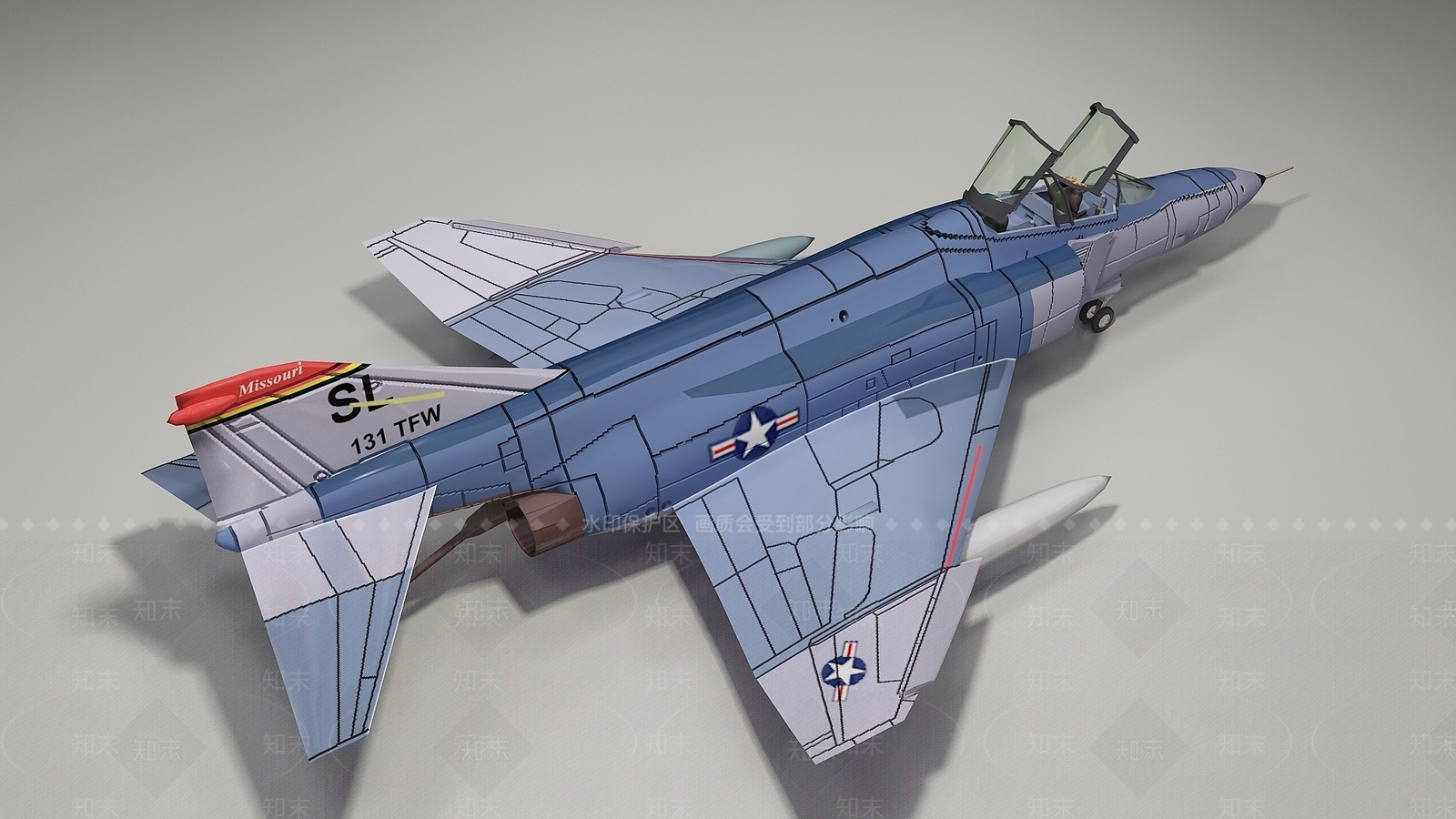 现代飞机3D模型下载【ID:1194408222】