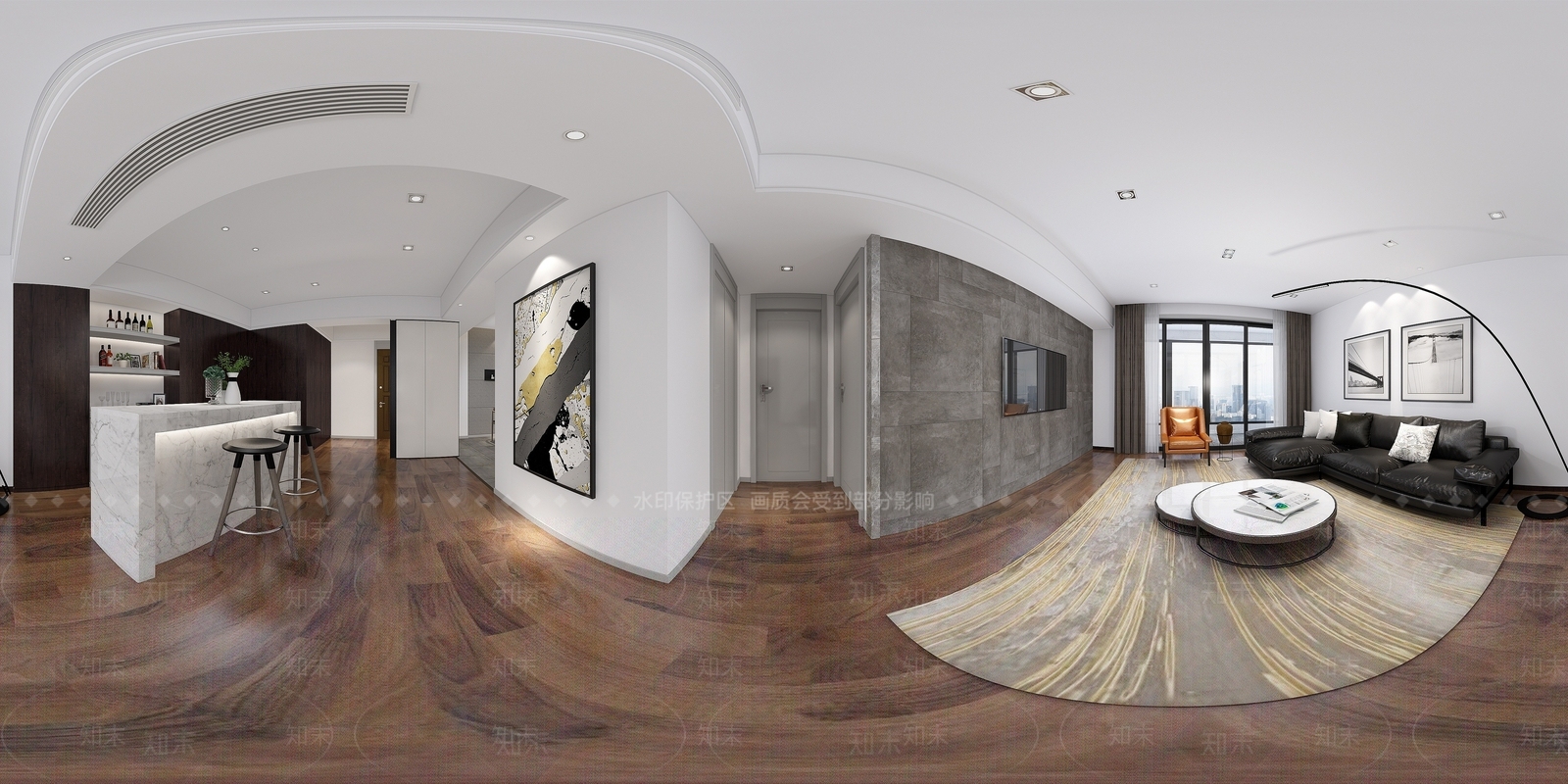 现代风格的客厅3D模型下载【ID:1194408793】