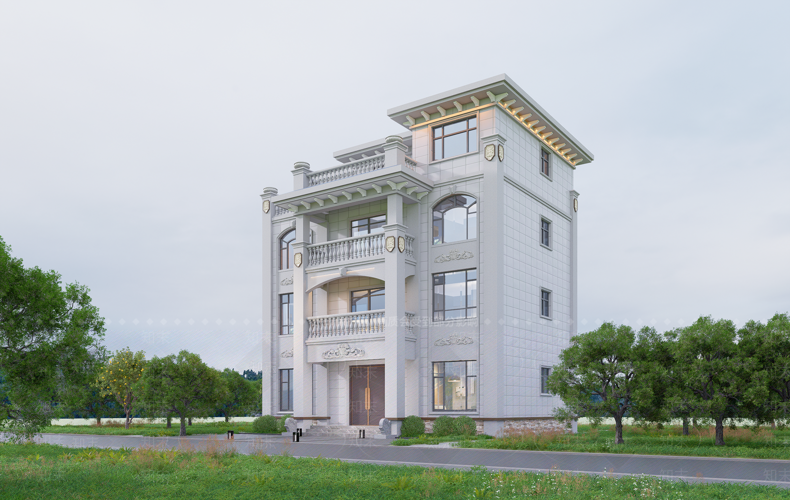 欧式别墅SU模型下载【ID:1194416379】
