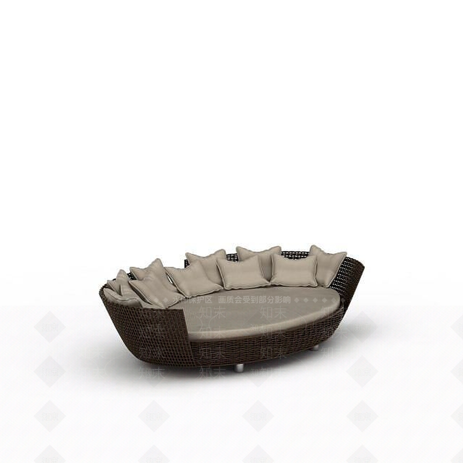 现代双人沙发3D模型下载【ID:1194422942】