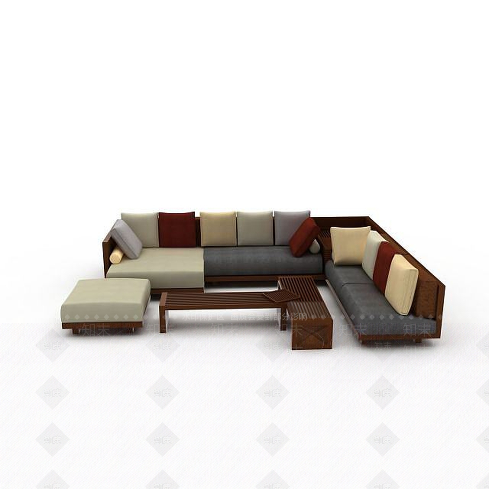 现代双人沙发3D模型下载【ID:1194422976】