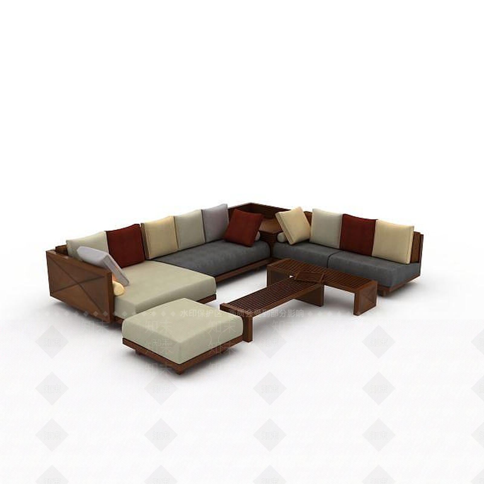 现代双人沙发3D模型下载【ID:1194422976】