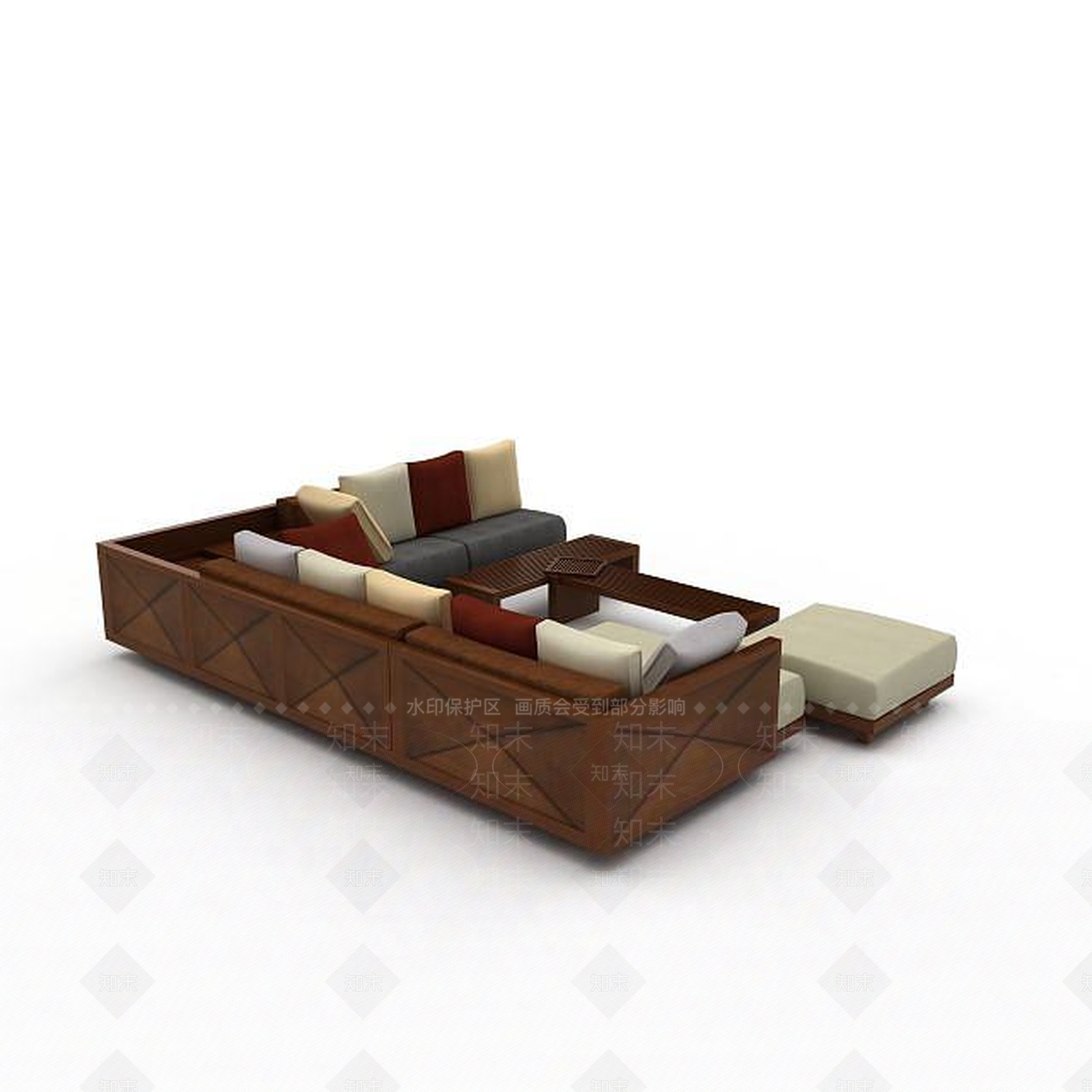 现代双人沙发3D模型下载【ID:1194422976】