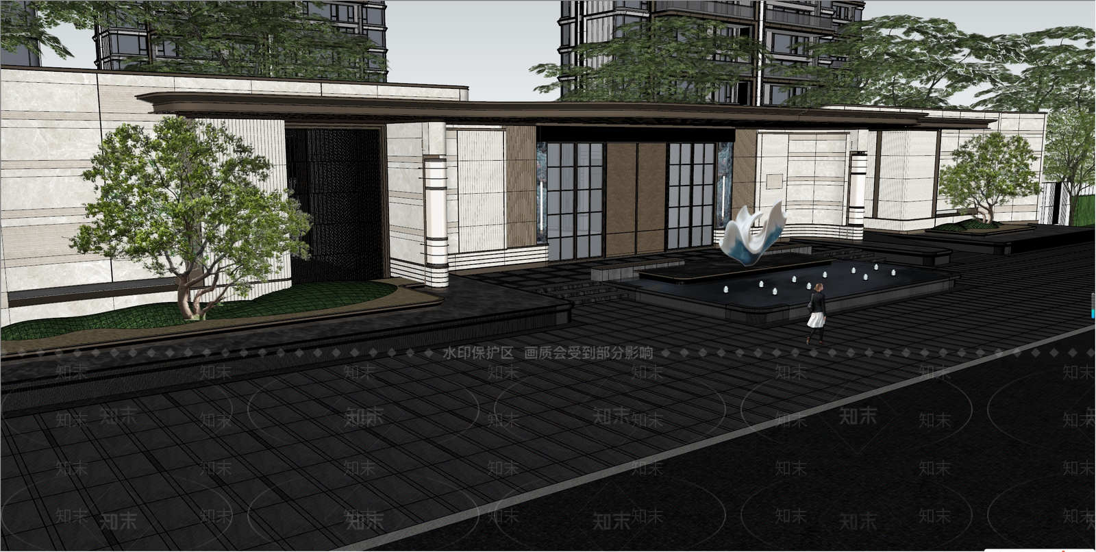 轻奢商业景观SU模型下载【ID:1194441412】