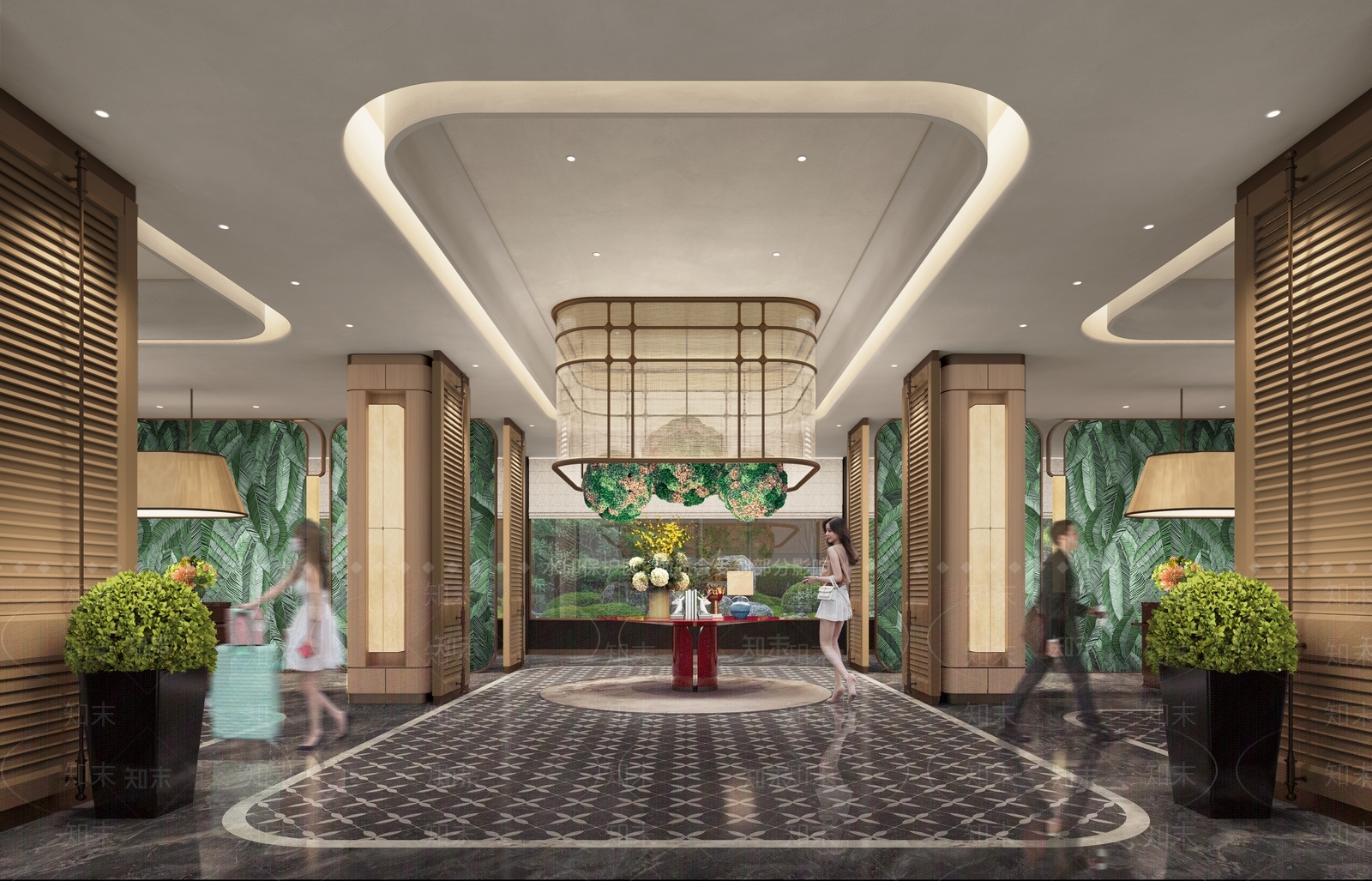 现代酒店大堂3D模型下载【ID:1215132329】