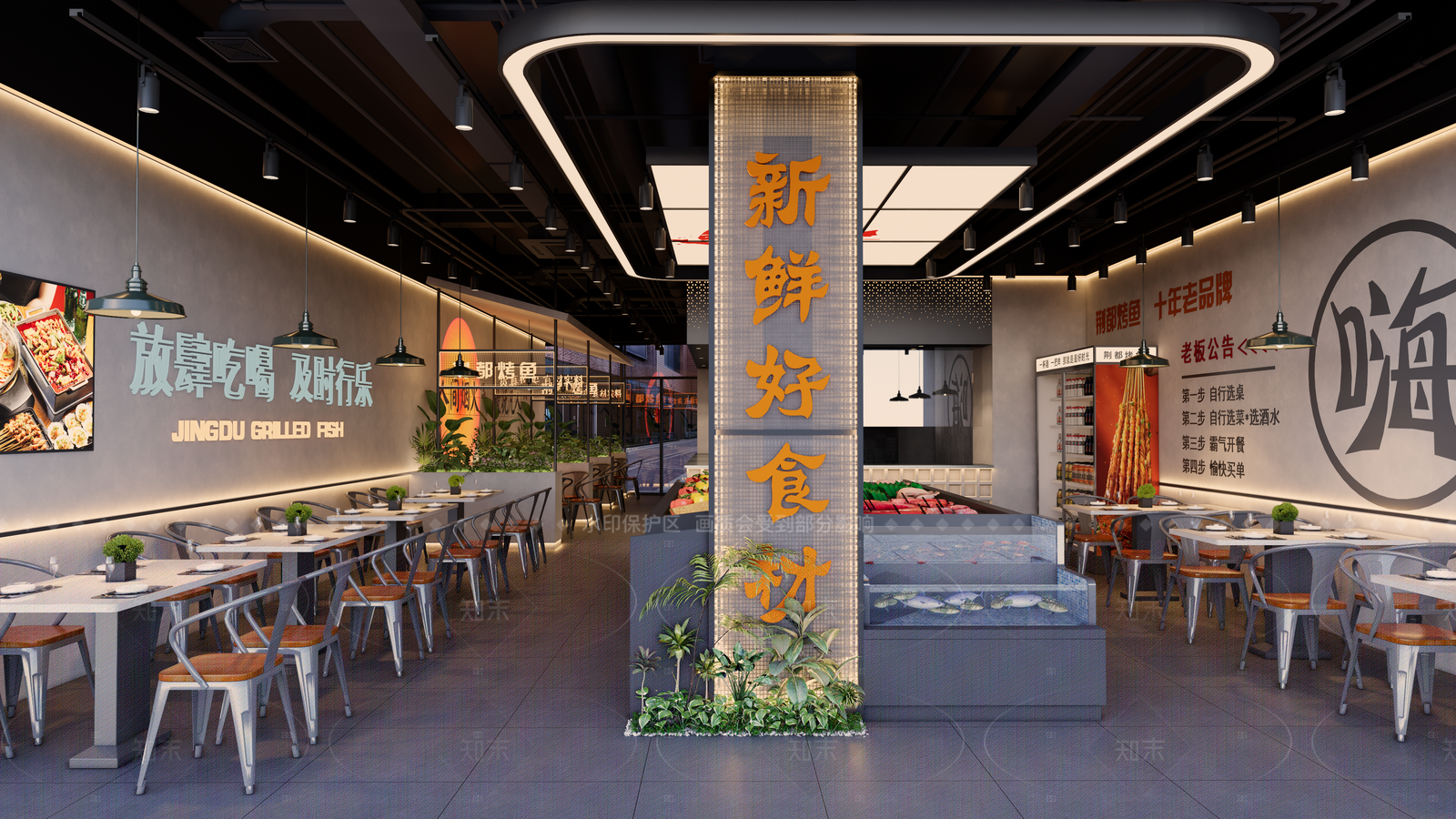 工业烧烤烤肉店SU模型下载【ID:1216020618】
