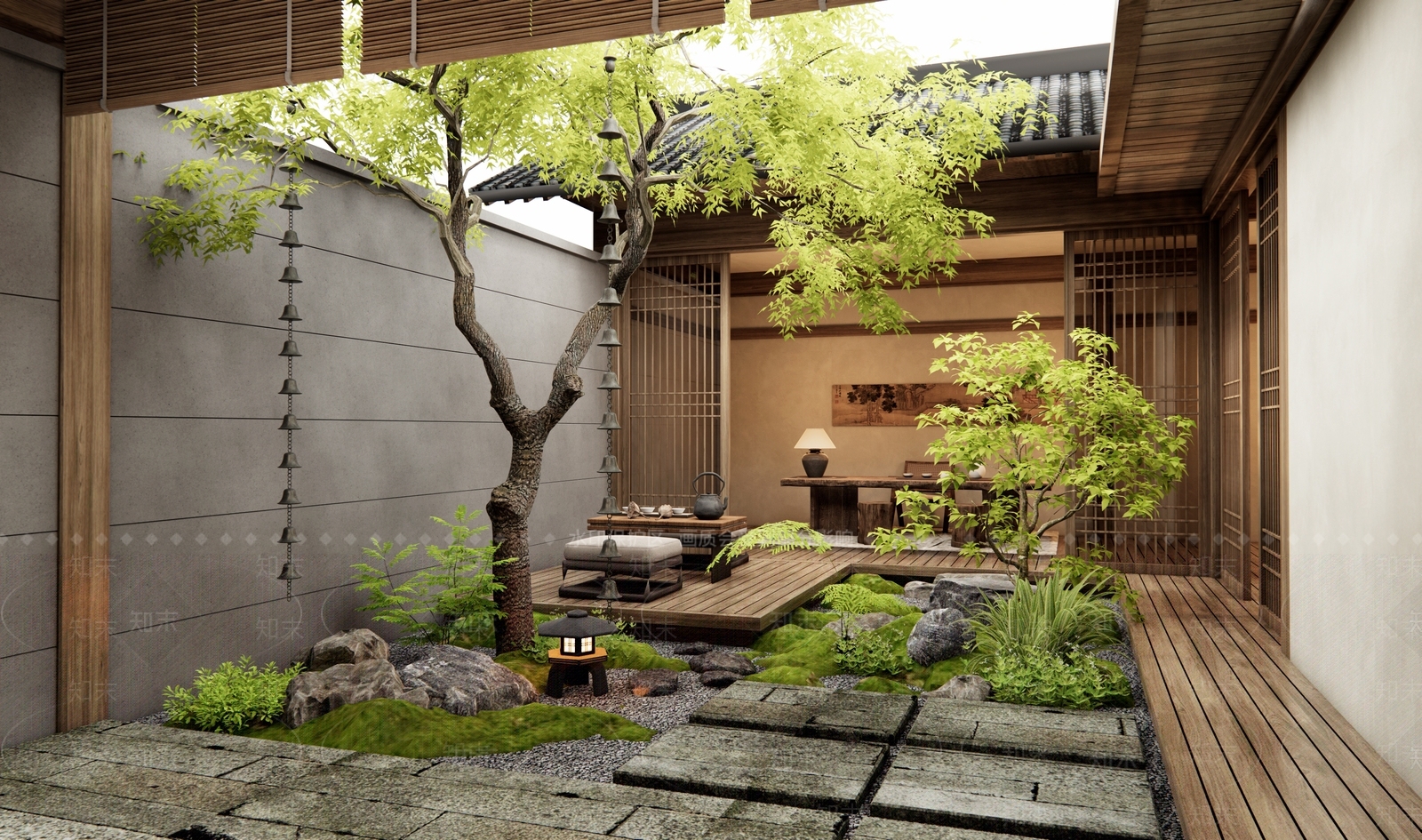 新中式庭院3D模型下载【ID:1194429550】