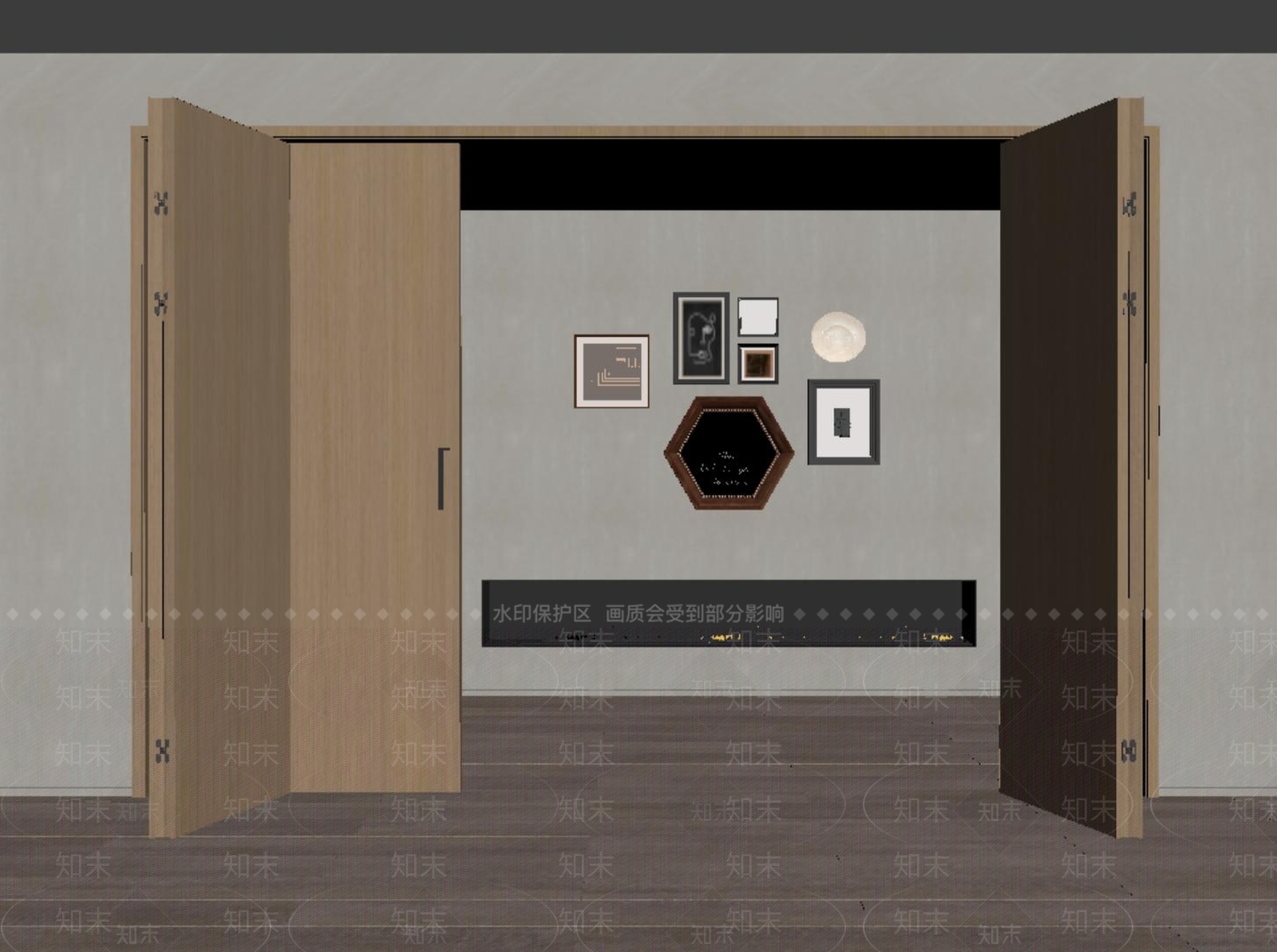 现代折叠门SU模型下载【ID:1194435291】