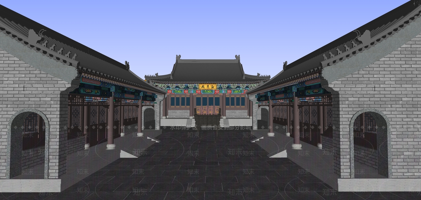 中古古建筑SU模型下载【ID:1194469605】