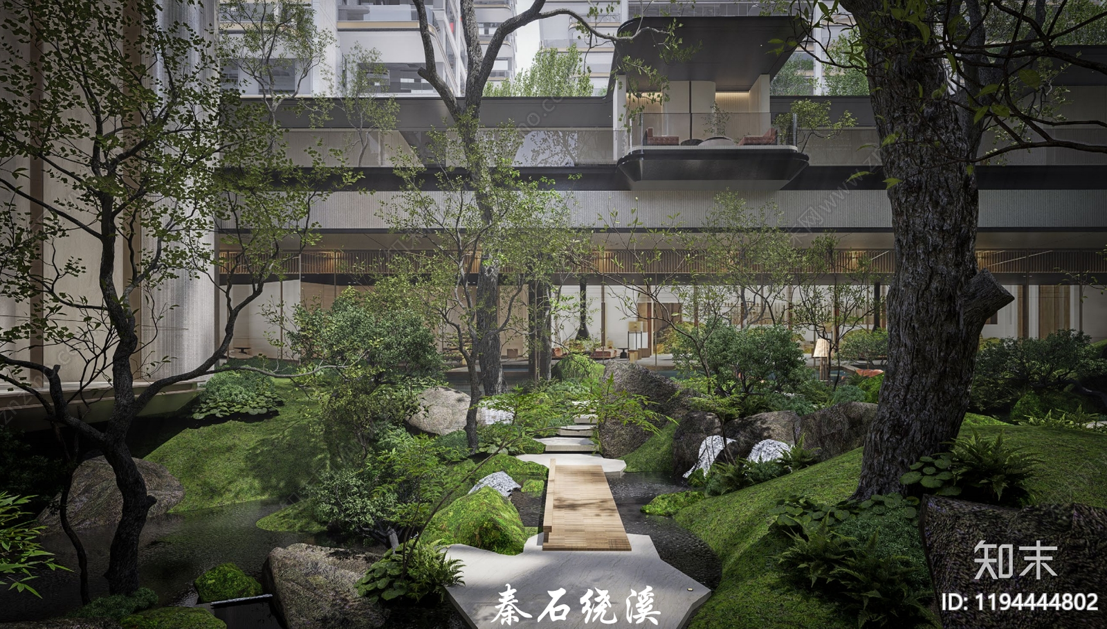 现代小区景观下载【ID:1194444802】