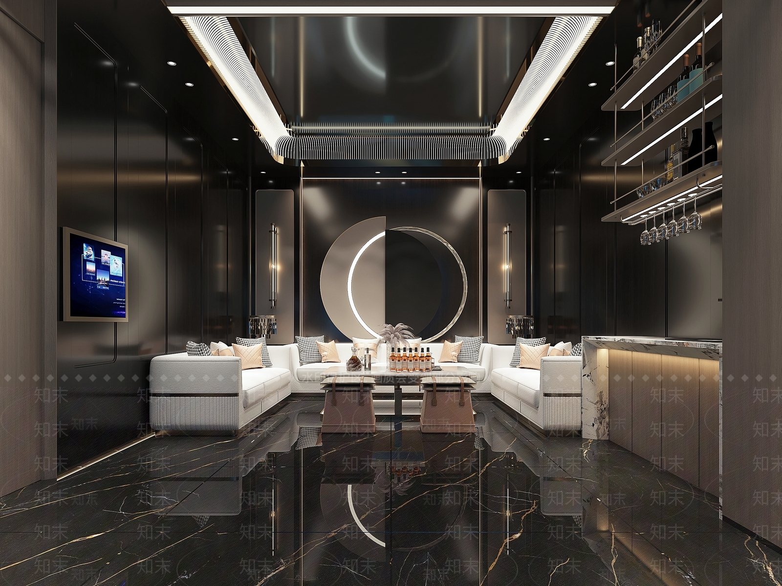 现代轻奢KTV3D模型下载【ID:1194444135】