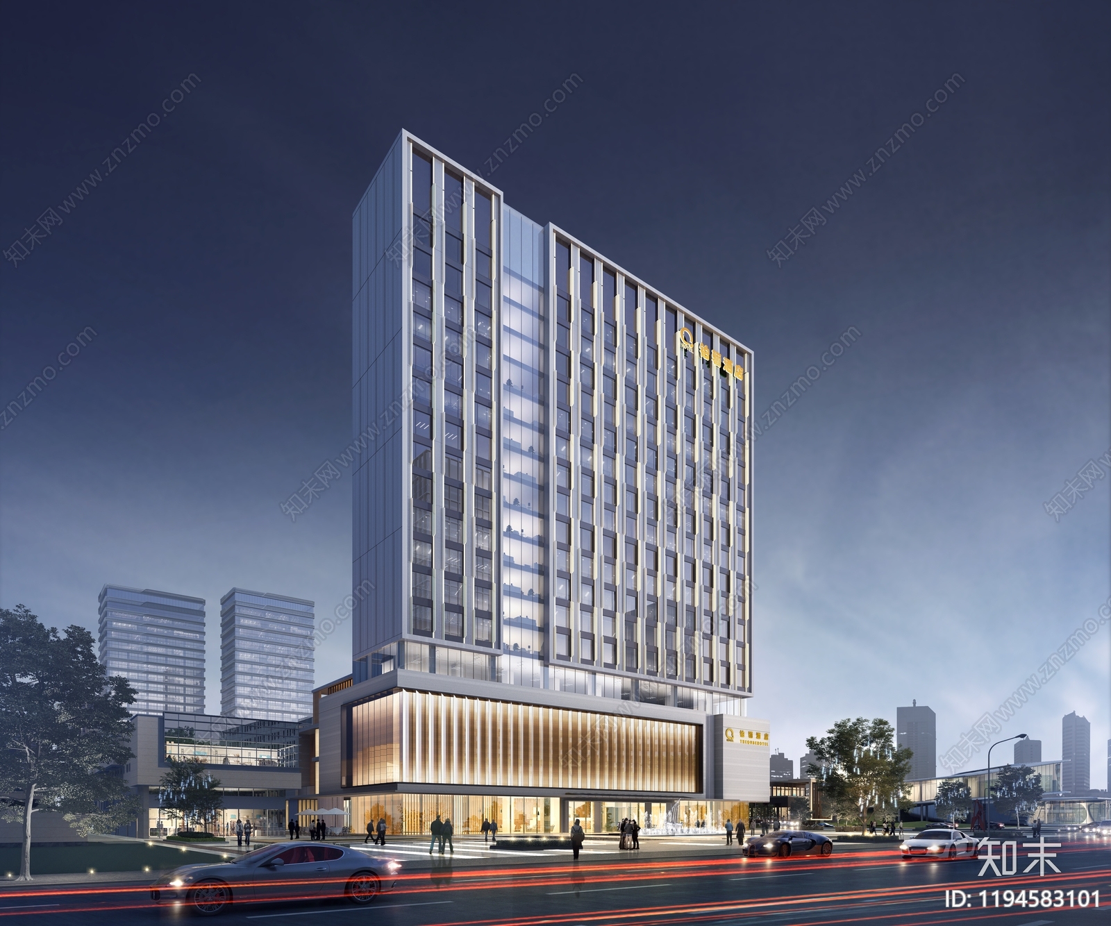 现代酒店建筑施工图下载【ID:1194583101】