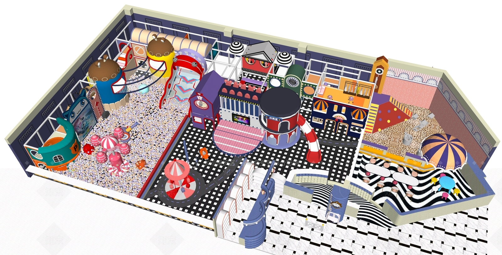 蹦床SU模型下载【ID:1194447657】