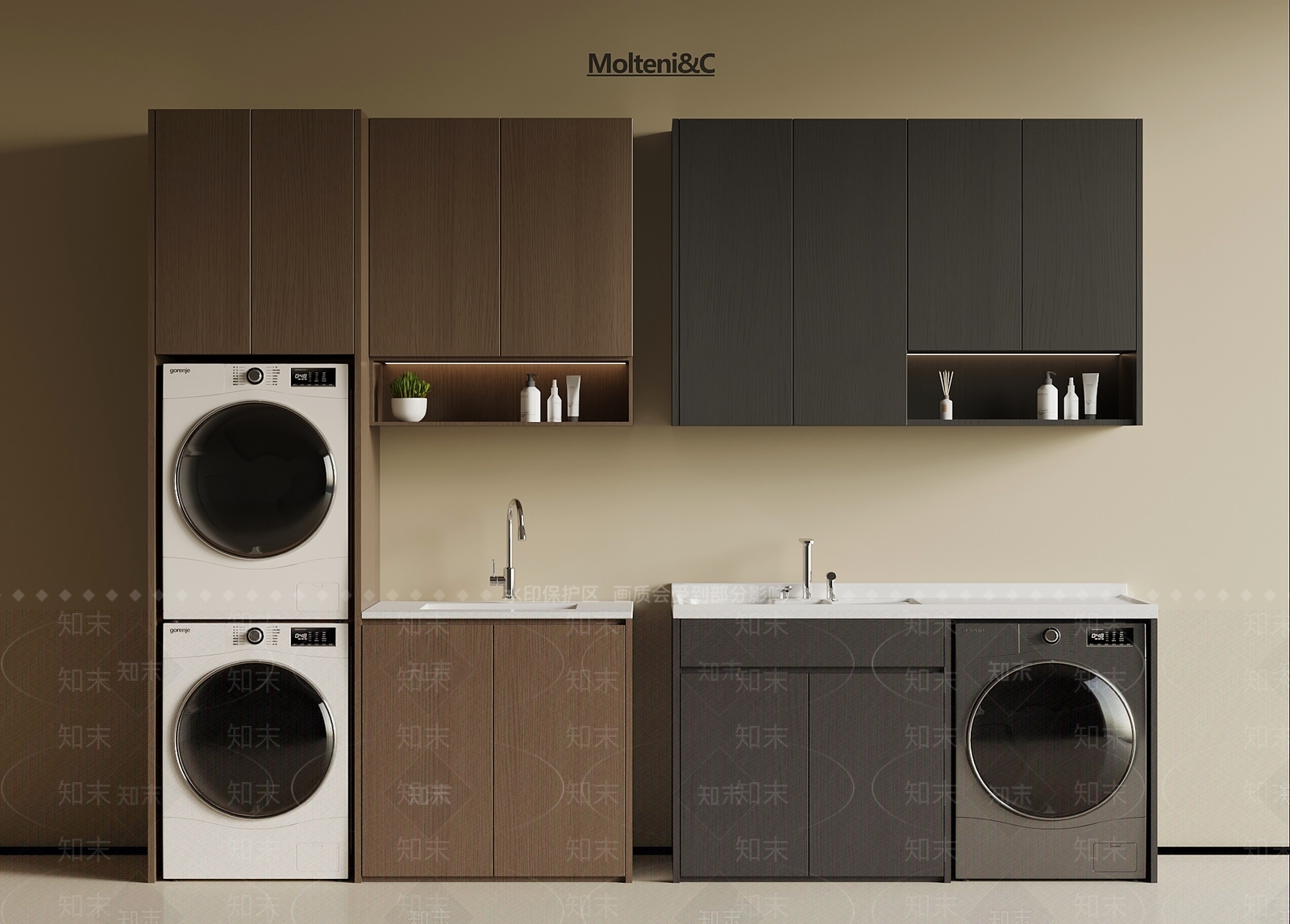 现代意式洗衣机柜3D模型下载【ID:1194448848】