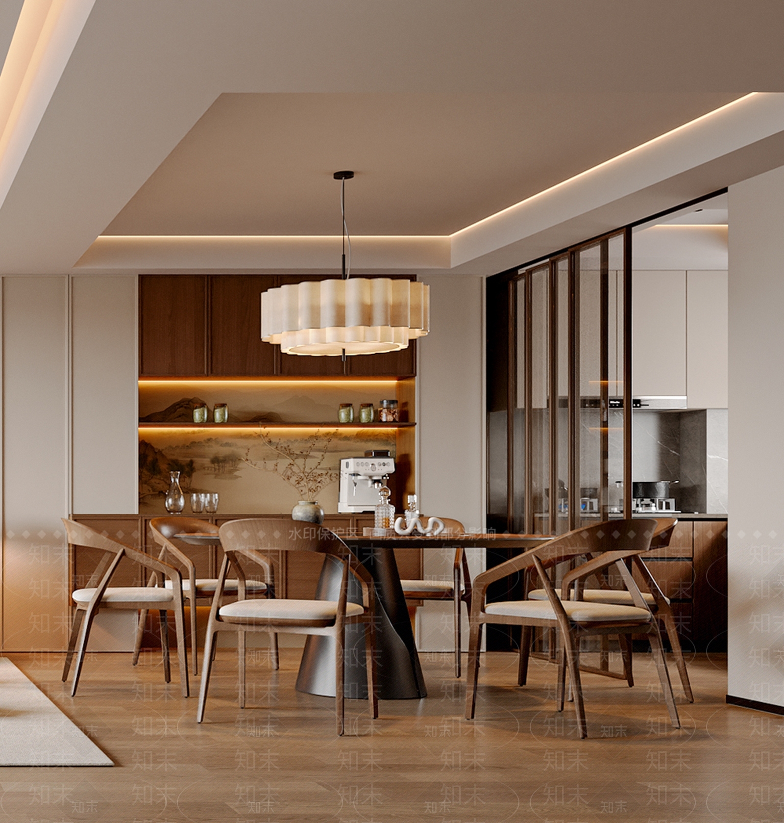 新中式中式餐桌椅3D模型下载【ID:1194455036】