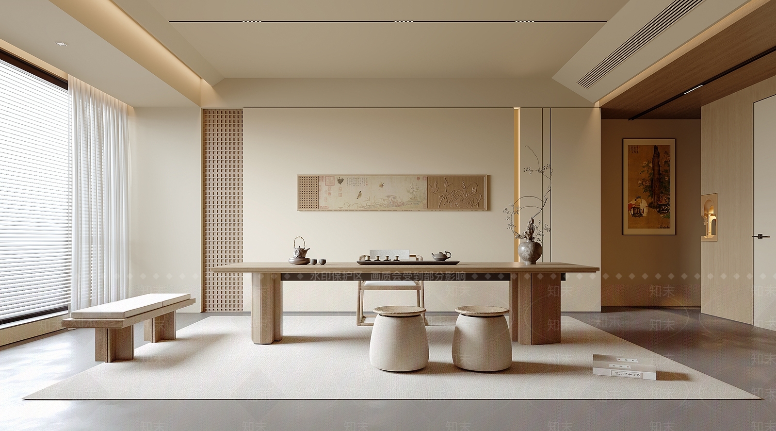 新中式茶室3D模型下载【ID:1194454657】