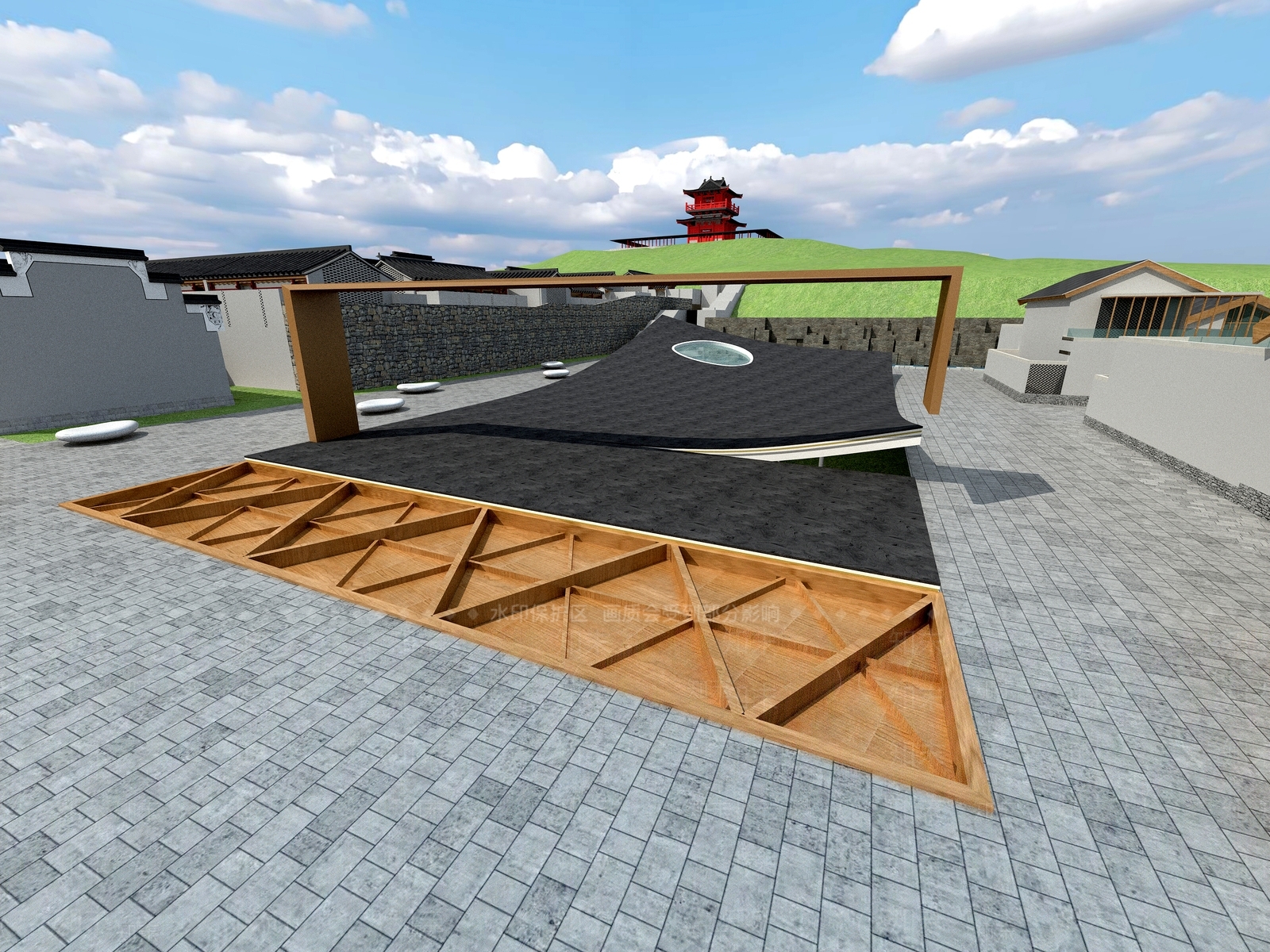 中式中古古建3D模型下载【ID:1194455683】