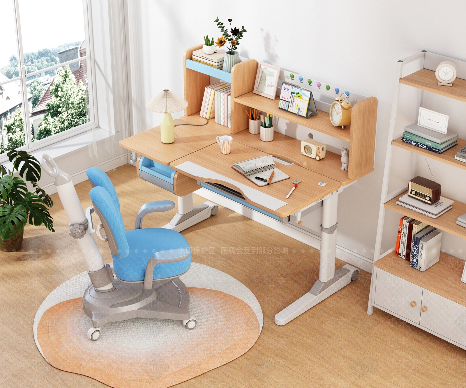 现代儿童桌椅3D模型下载【ID:1194461993】