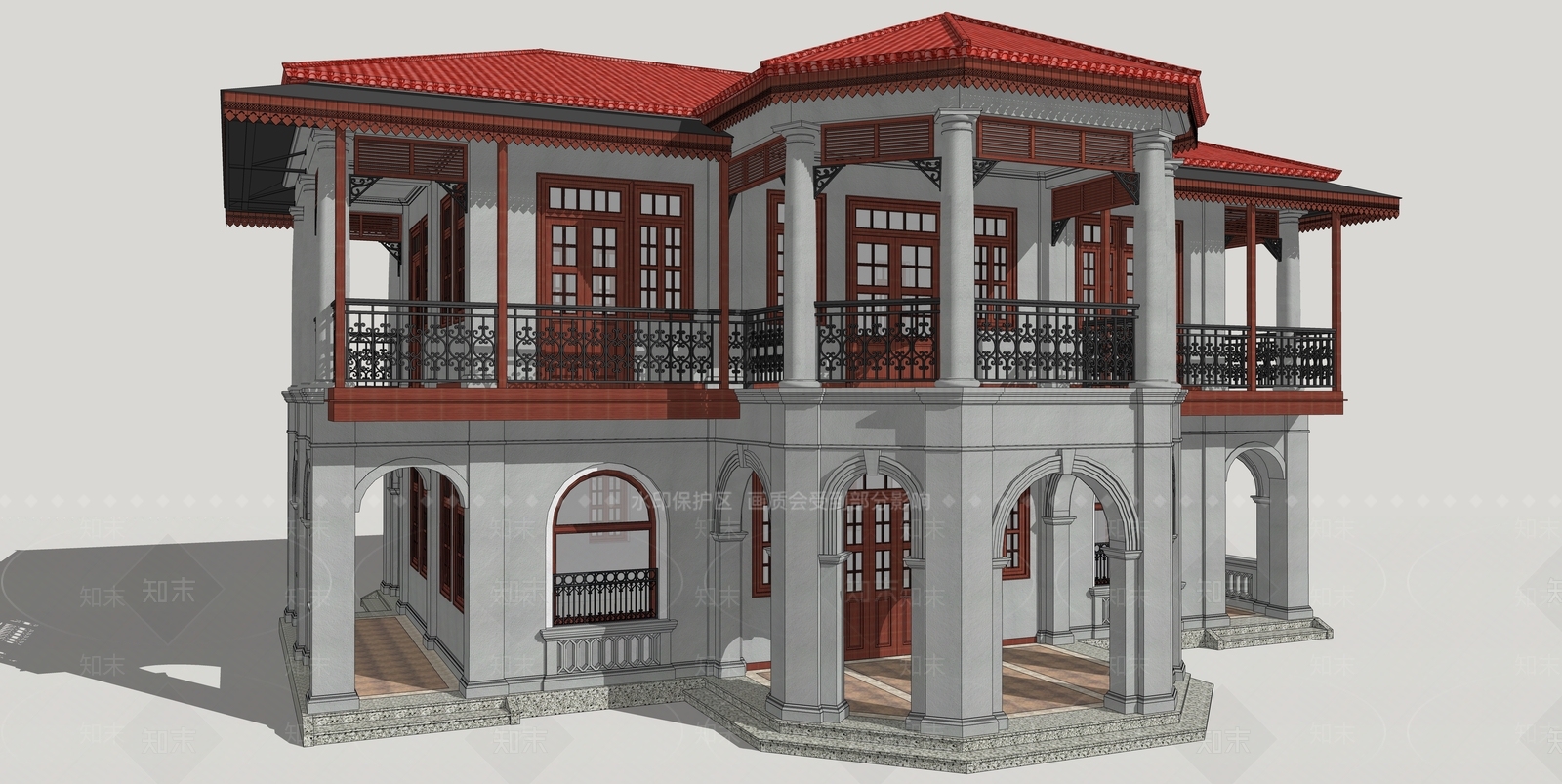 欧式风格建筑SU模型下载【ID:1194464805】
