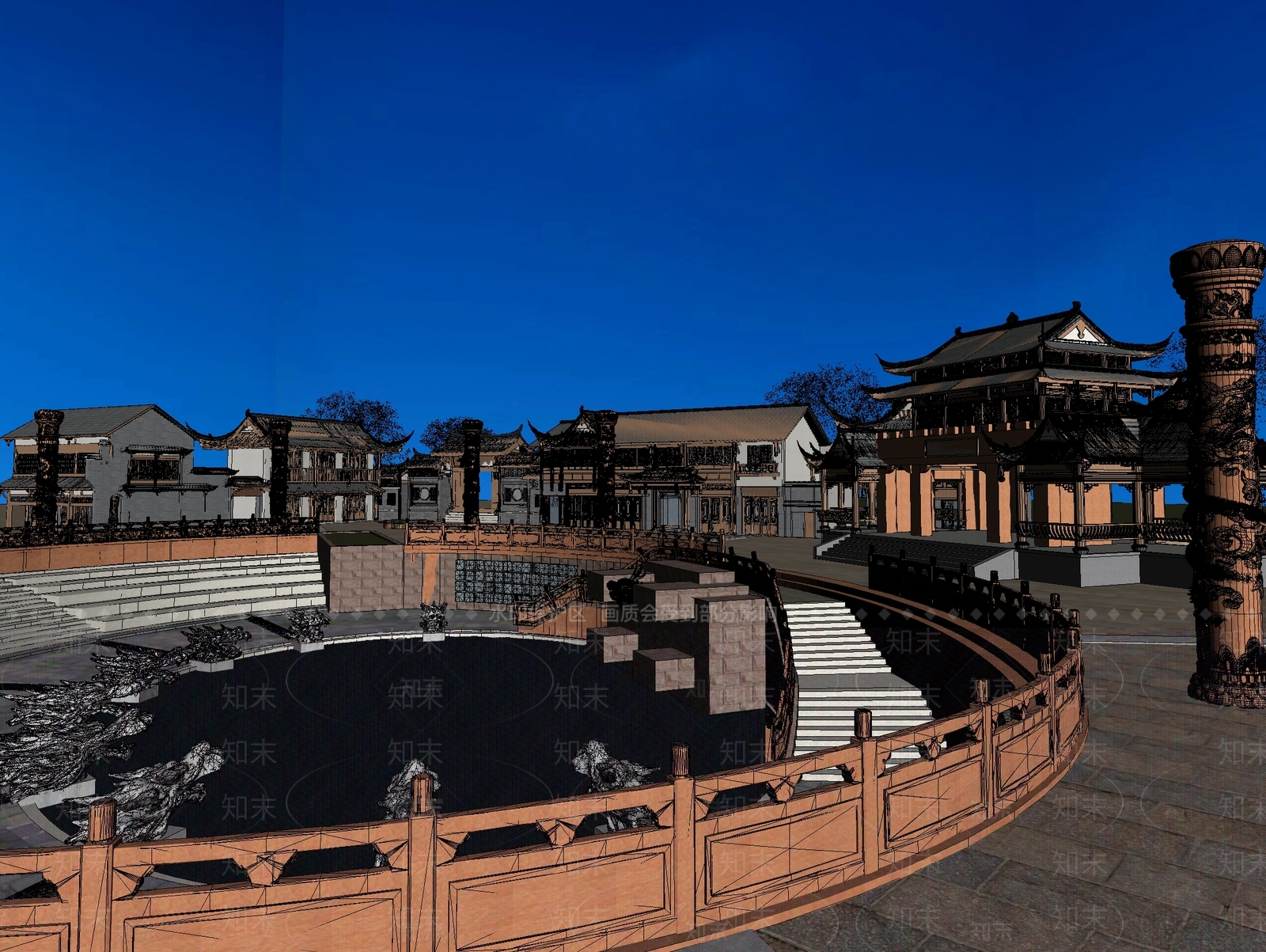 中式中古古建3D模型下载【ID:1194466678】
