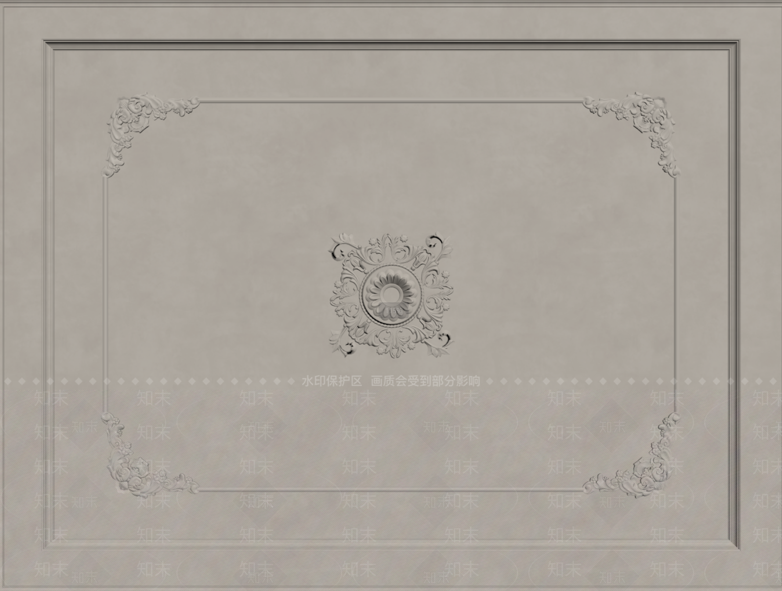 法式欧式吊顶SU模型下载【ID:1194468173】