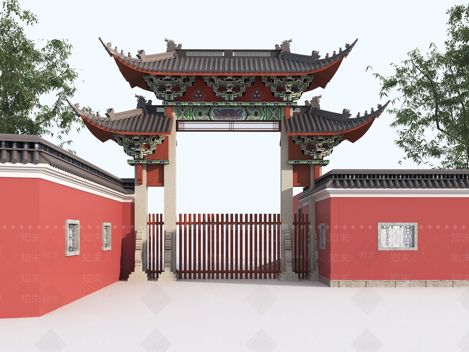 新中式中式古建3D模型下载【ID:1194469662】