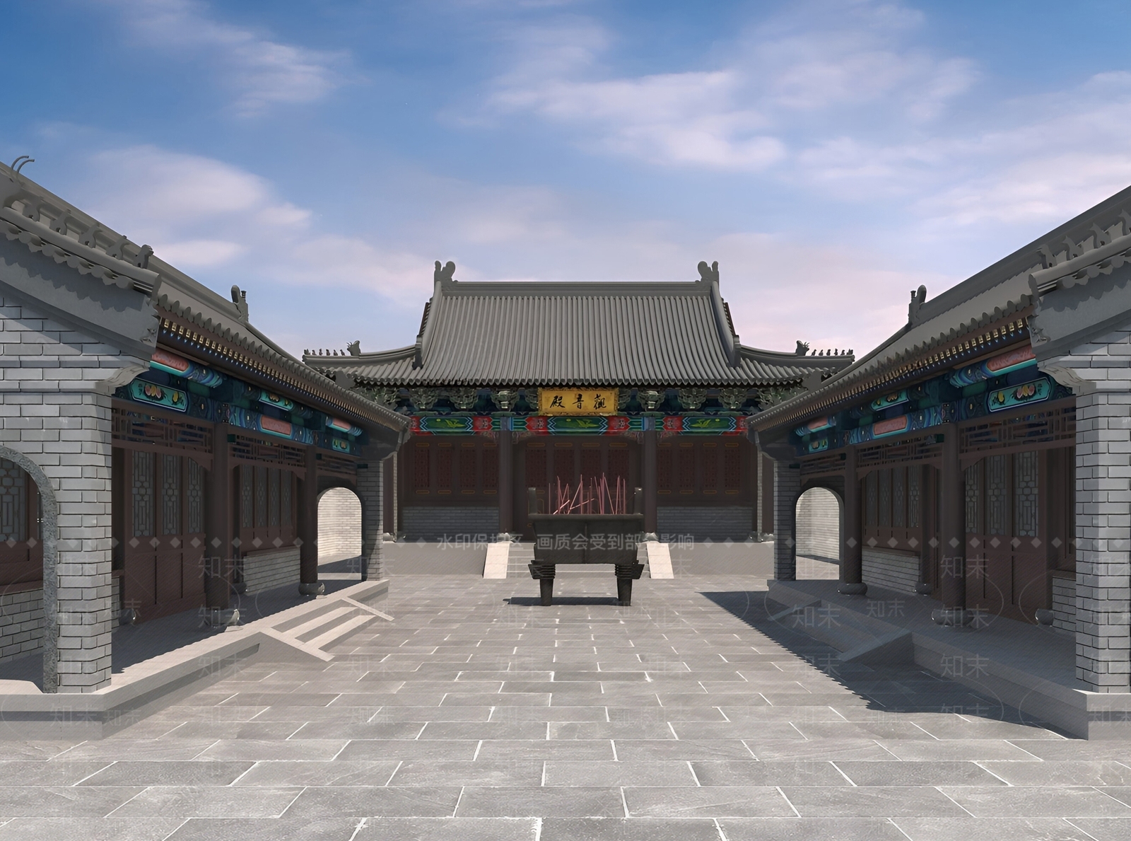 中古古建筑SU模型下载【ID:1194469605】