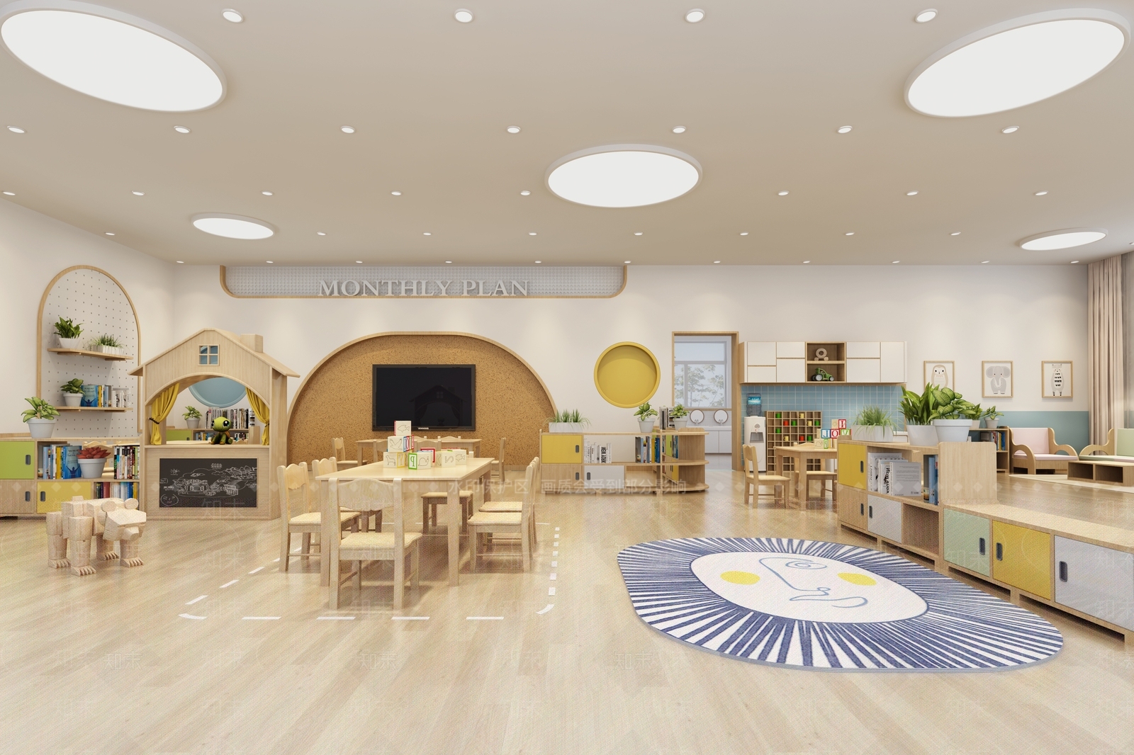 现代幼儿园3D模型下载【ID:1194471298】