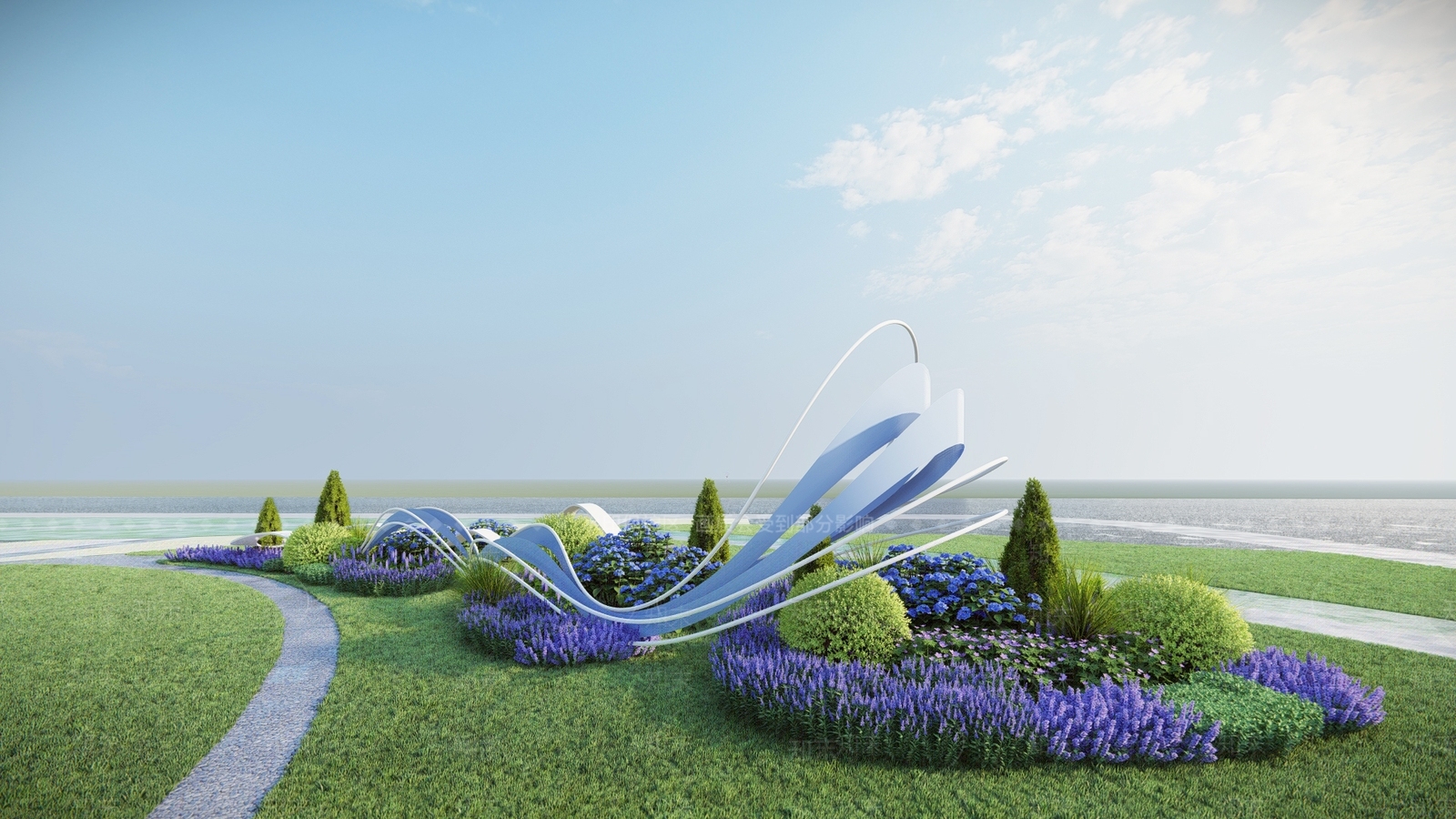 现代雕塑小品SU模型下载【ID:1195093024】