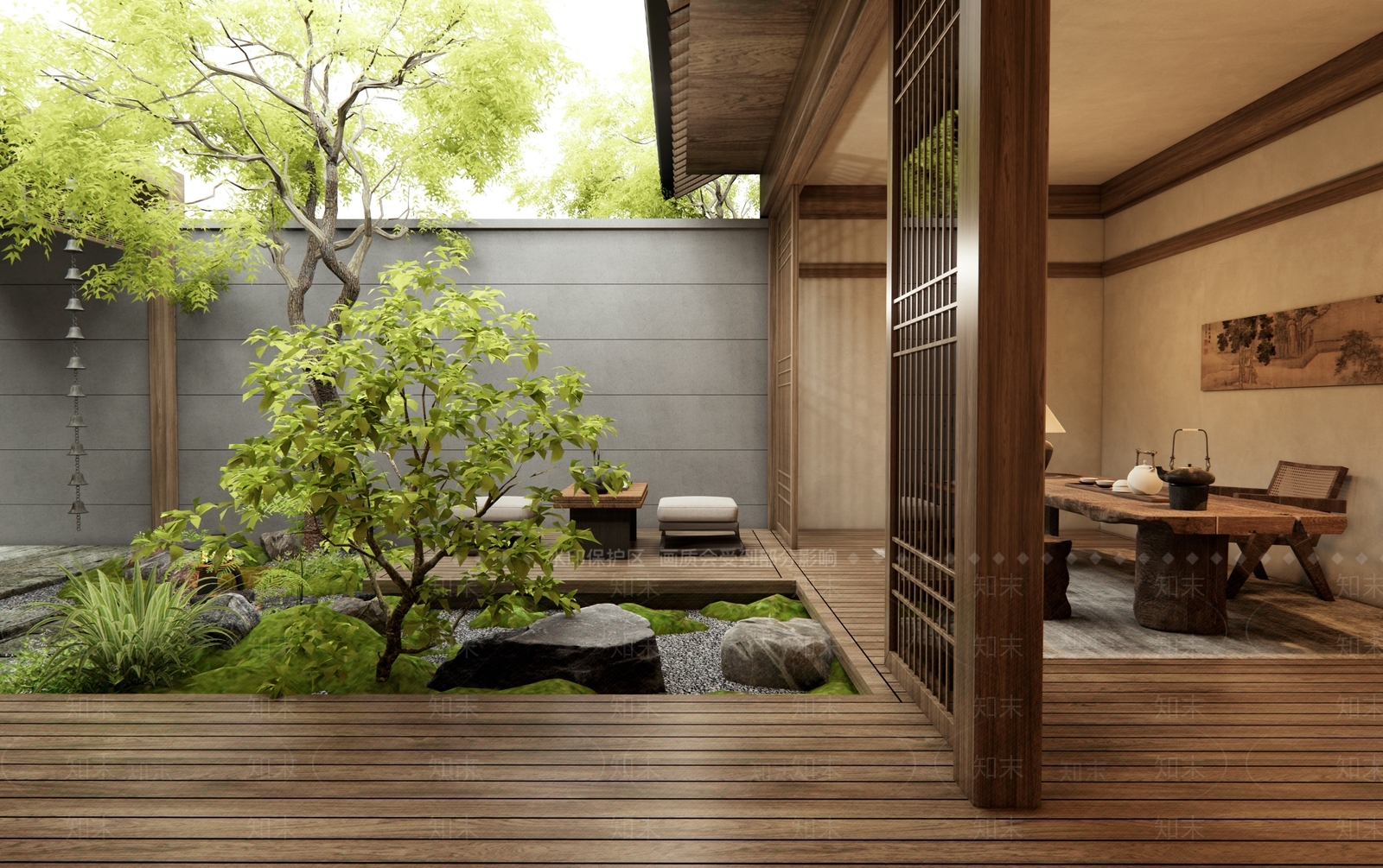 新中式庭院3D模型下载【ID:1194474357】