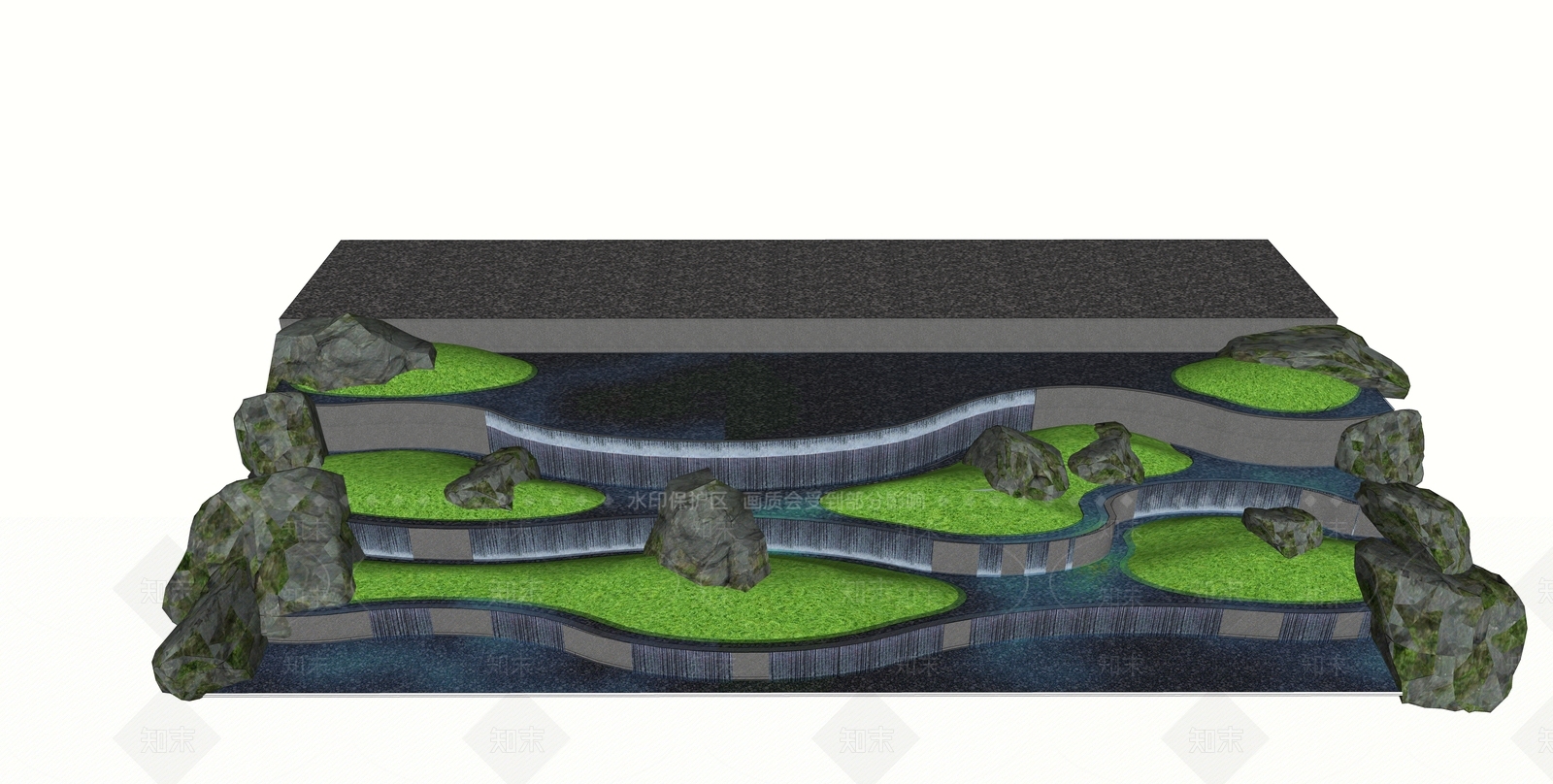 现代水景SU模型下载【ID:1194474543】
