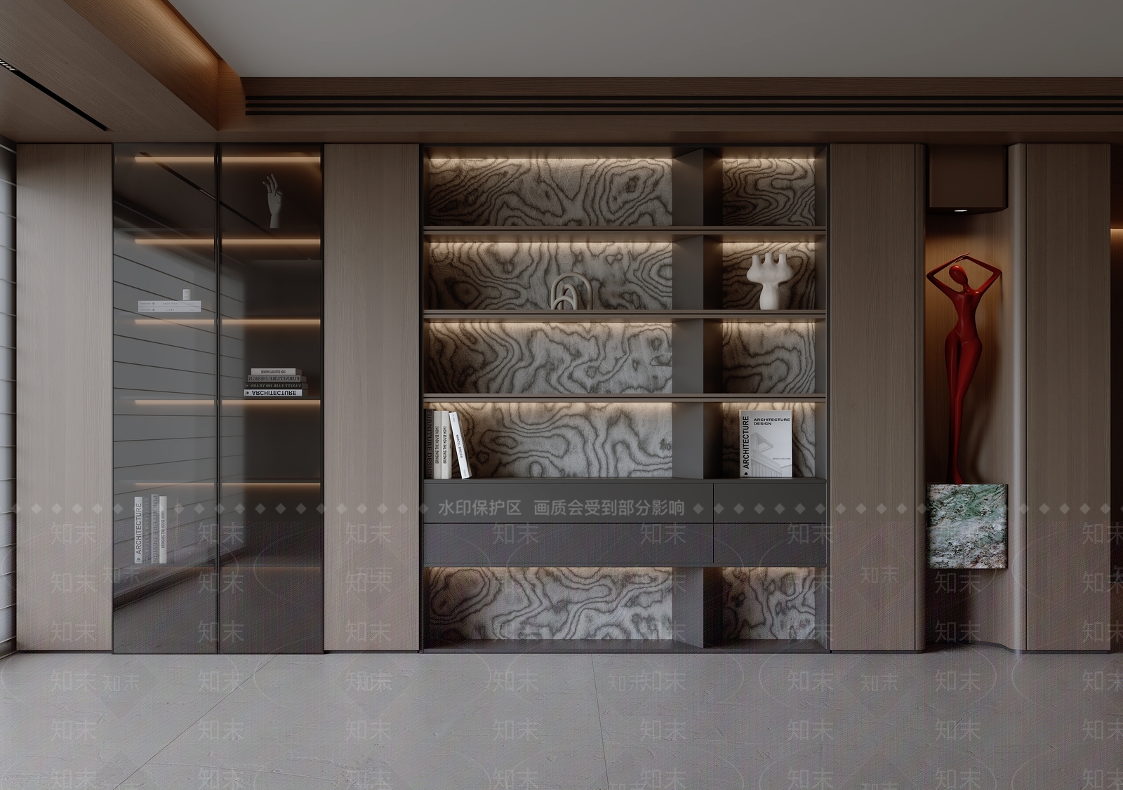 意式书柜SU模型下载【ID:1194474962】